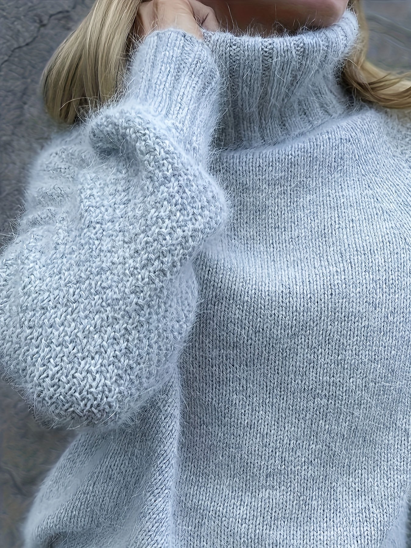 2025 Autumn\u002FWinter New Women's Elegant Solid Color High Neck Long Sleeve Pullover