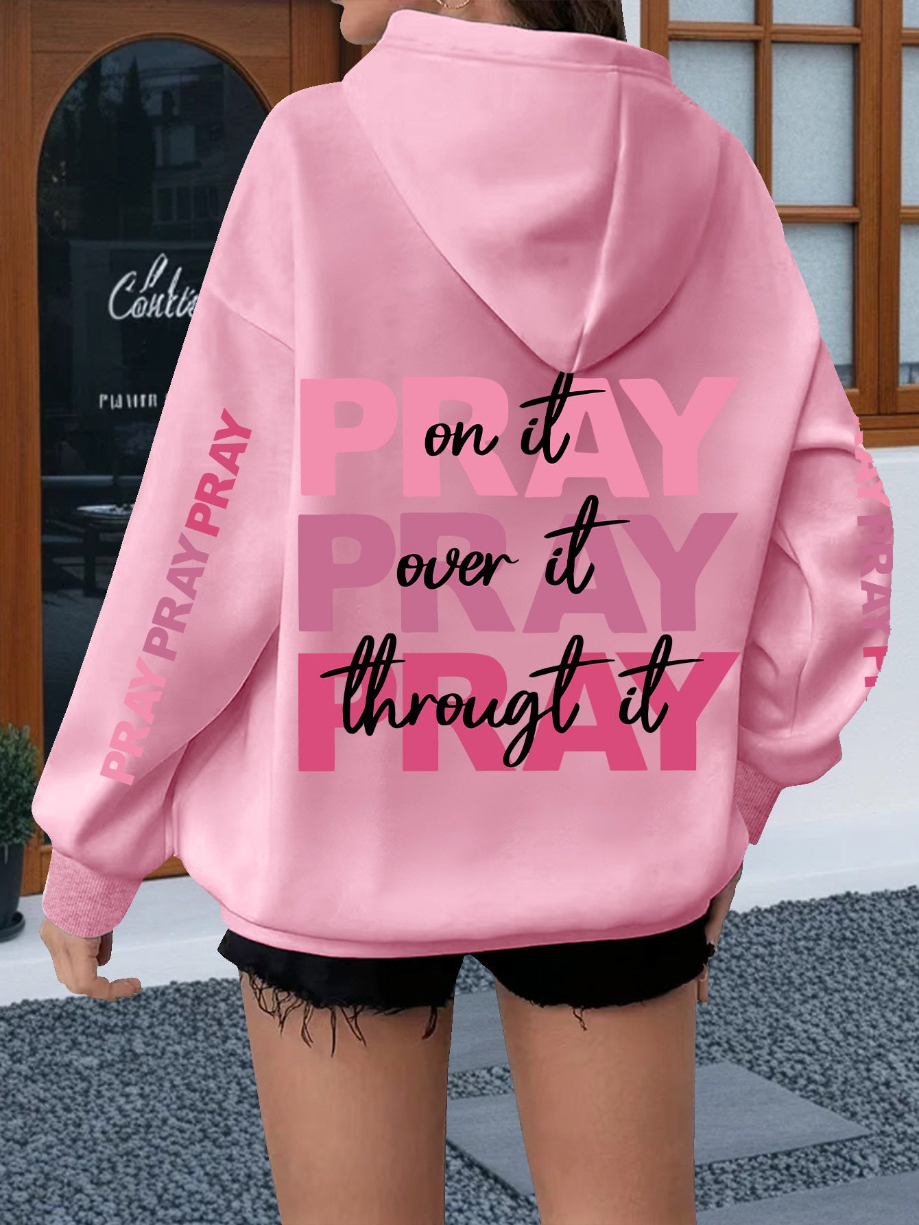 Women's Plus Size Oversized Hoodie with Inspirational \