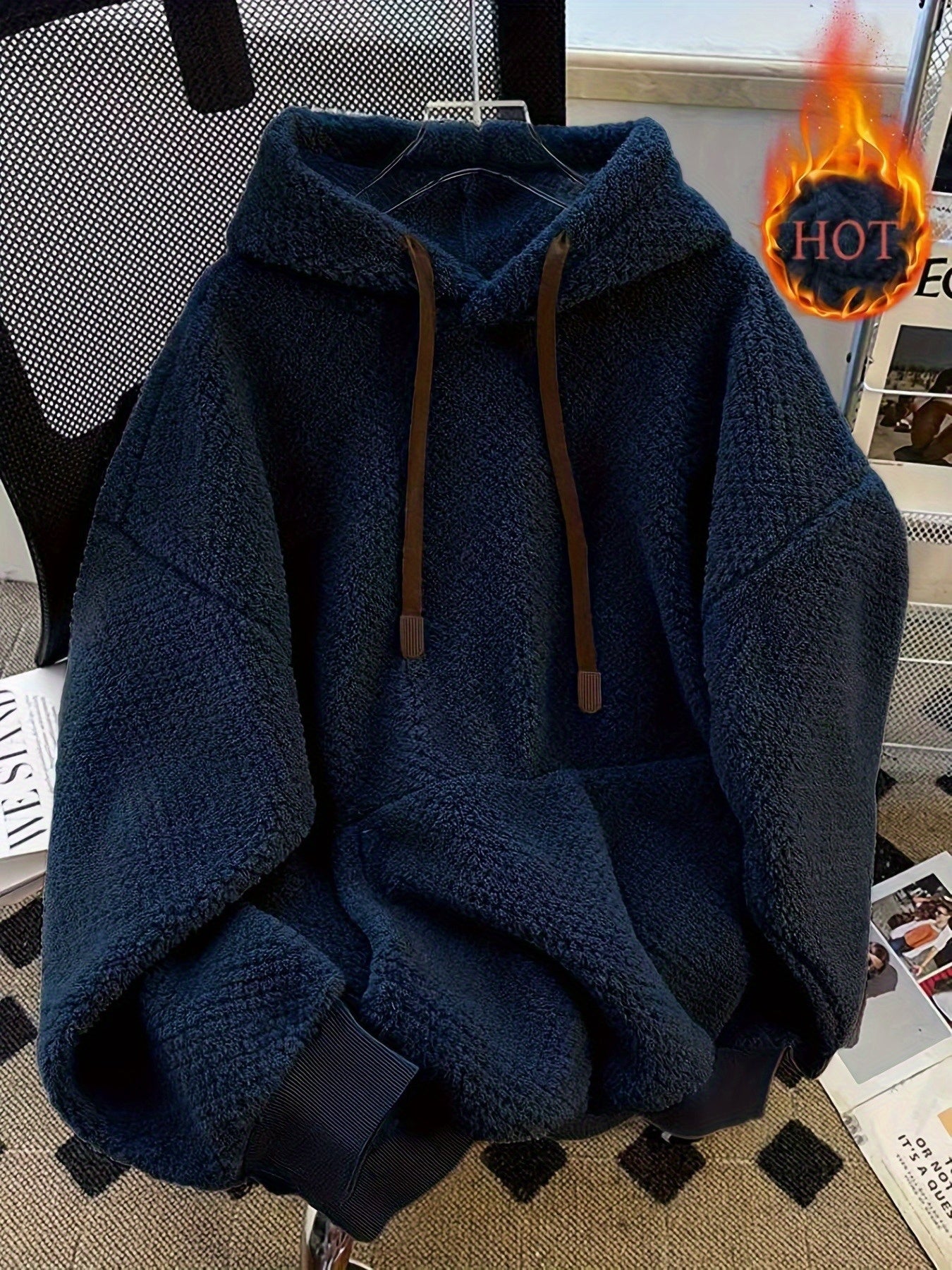 Plus Size - Plus Size Women'S Hooded Sweatshirt | Casual Pullover with Drawstring, Loose Fit, Rib