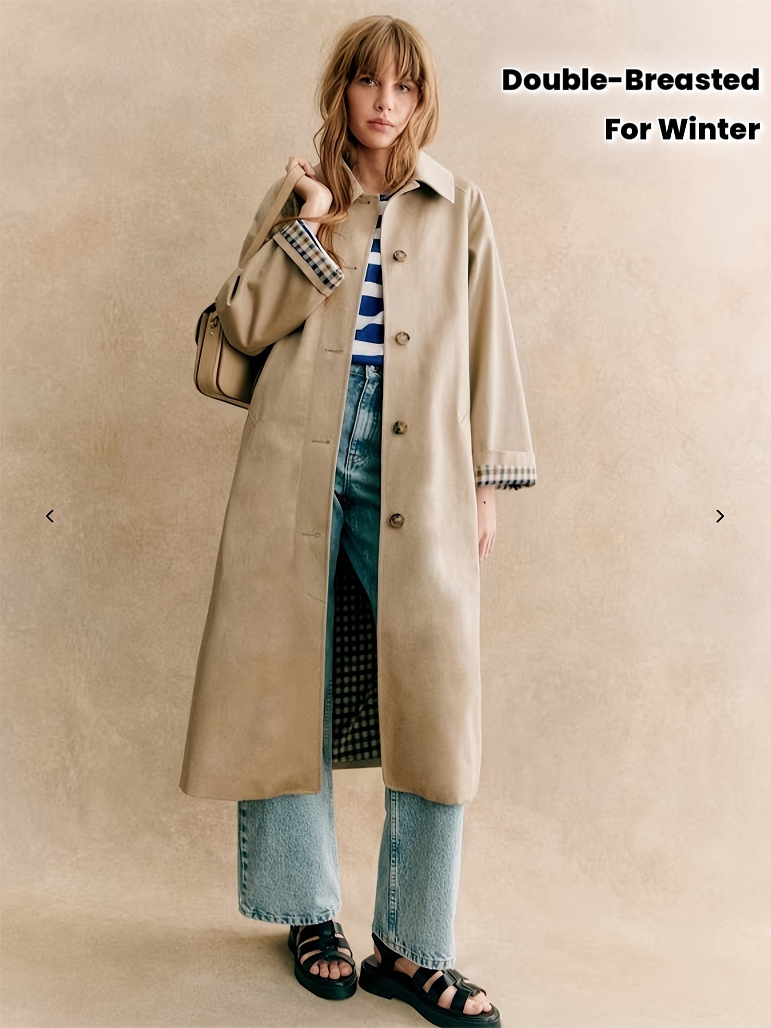 Elegant Trench Coat Elegant & Chic Women's Beige Trench Coat