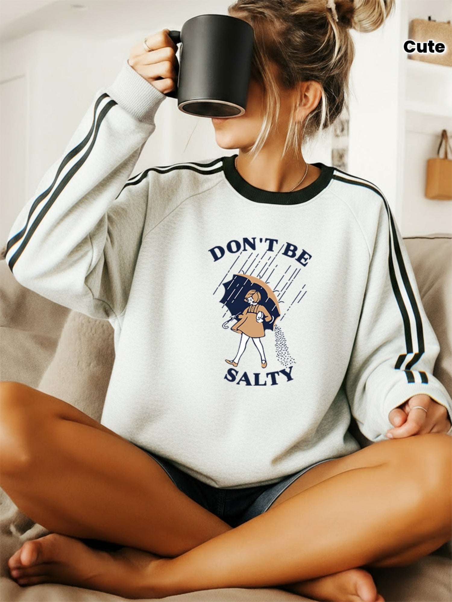 Cute Graphic Sweatshirt Cozy Winter Women's Oversized Casual Sweater Sweatshirt | \