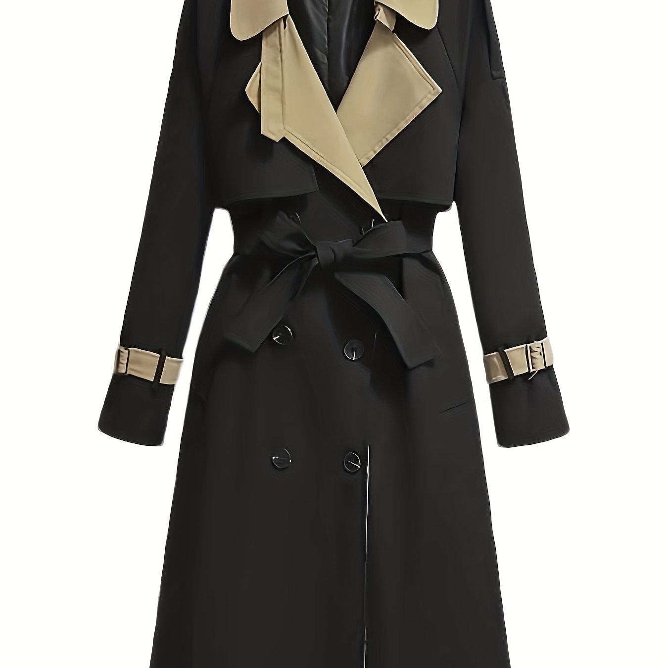 Plus Size, Women's Spring\u002FAutumn\u002FWinter Casual Elegant French-Style Trench Coat