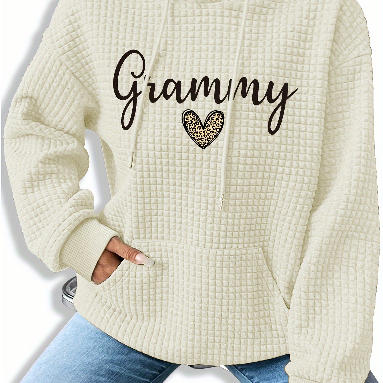 Women'S Casual Knit Hoodie with Kangaroo Pocket, Long Sleeve Drawstring Sweatshirt