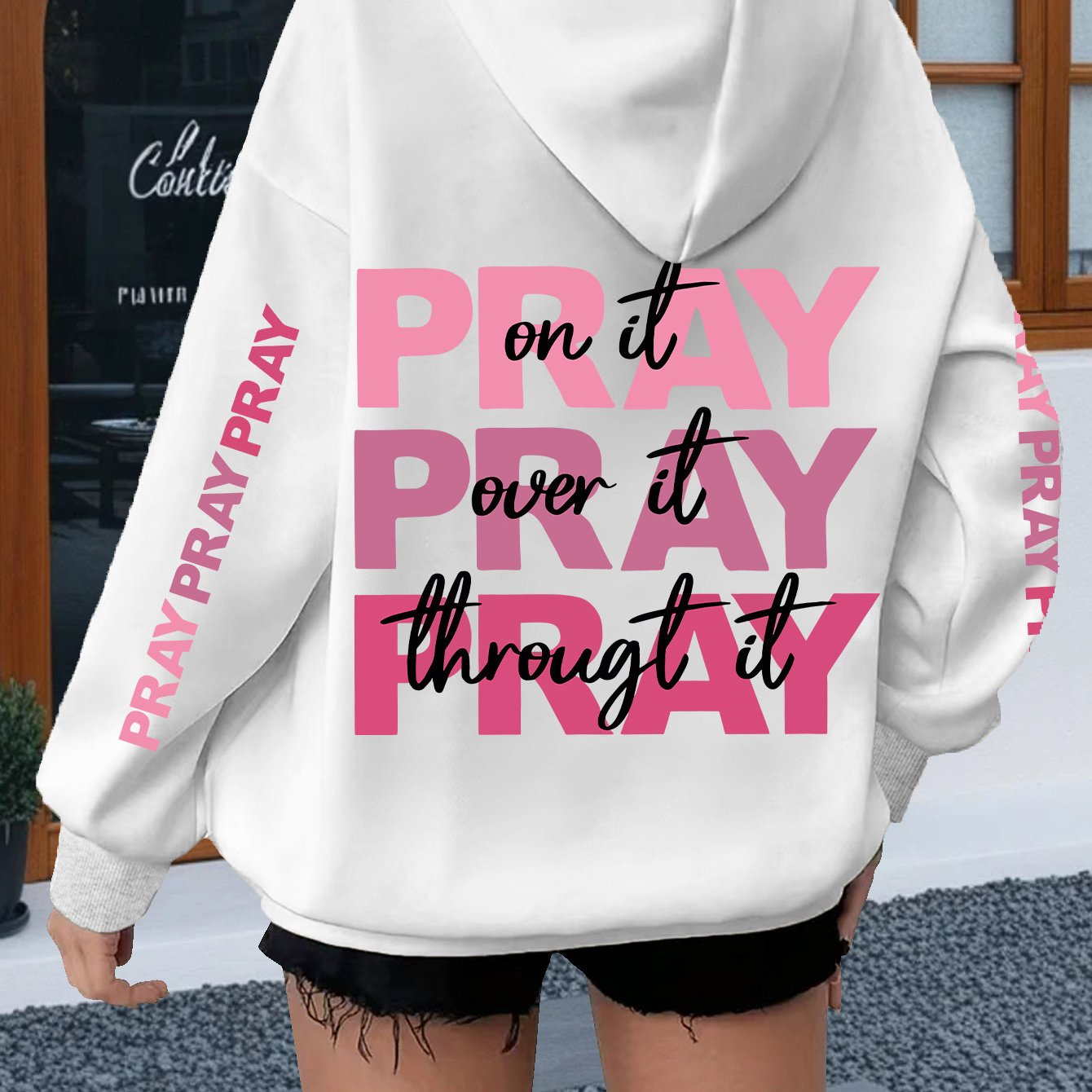 Women's Plus Size Oversized Hoodie with Inspirational \