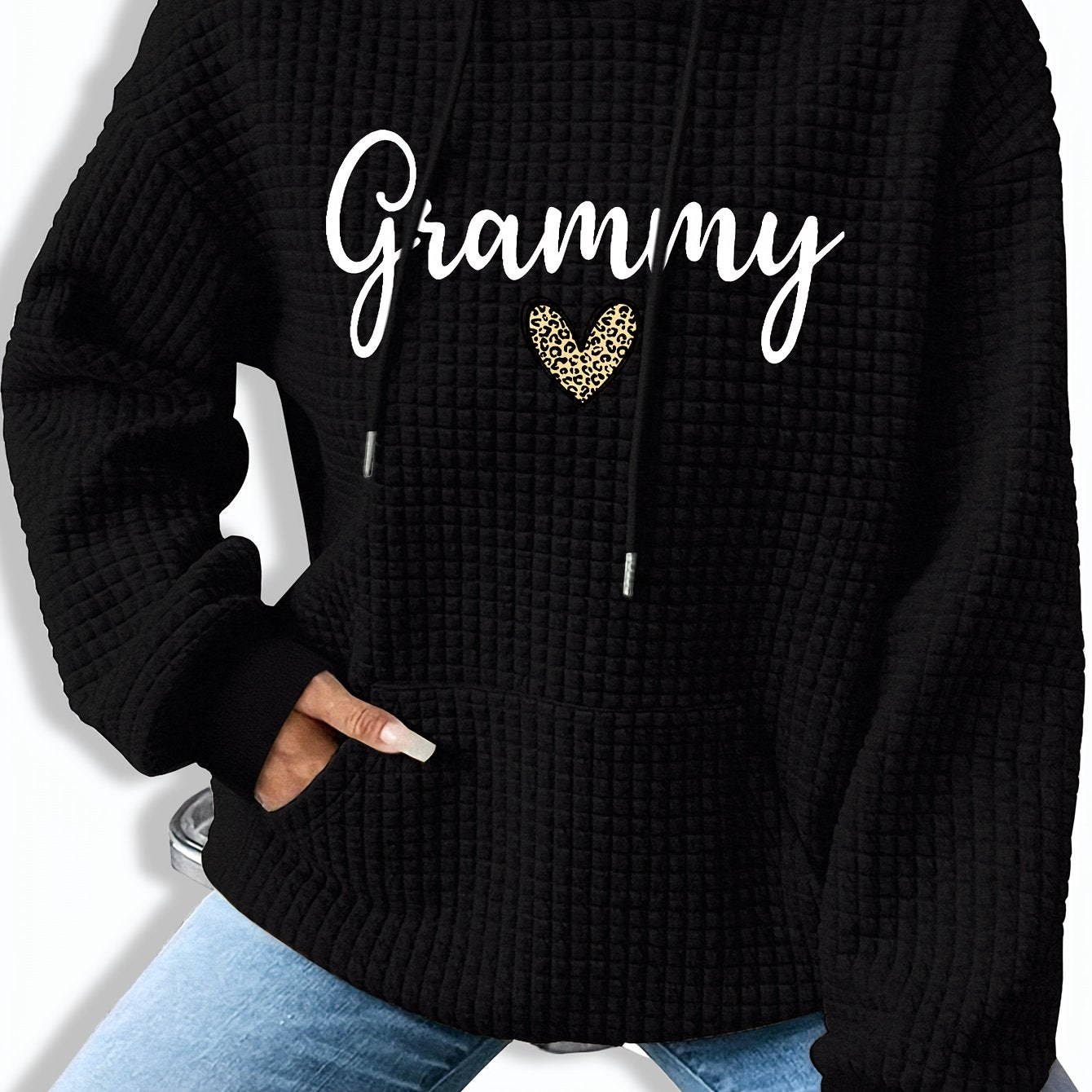 Women'S Casual Knit Hoodie with Kangaroo Pocket, Long Sleeve Drawstring Sweatshirt