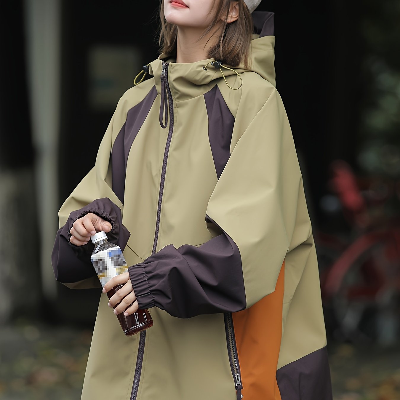 Trendy Casual Jacket Stylish Women's Loose Fit Hooded Jacket | Zip-Up Windbreaker with Multiple Pockets