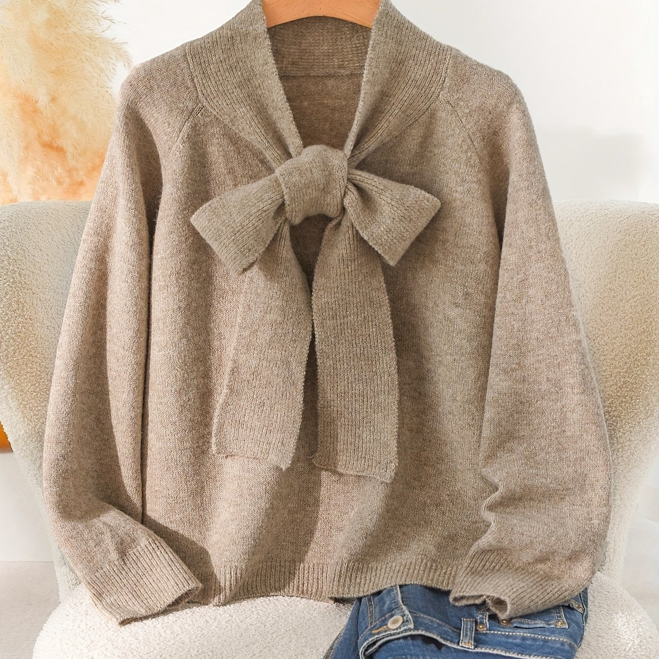 Plus Size - Elegant Plus Size Women'S Fall\u002FWinter Sweater | Crew Neck, Solid Color