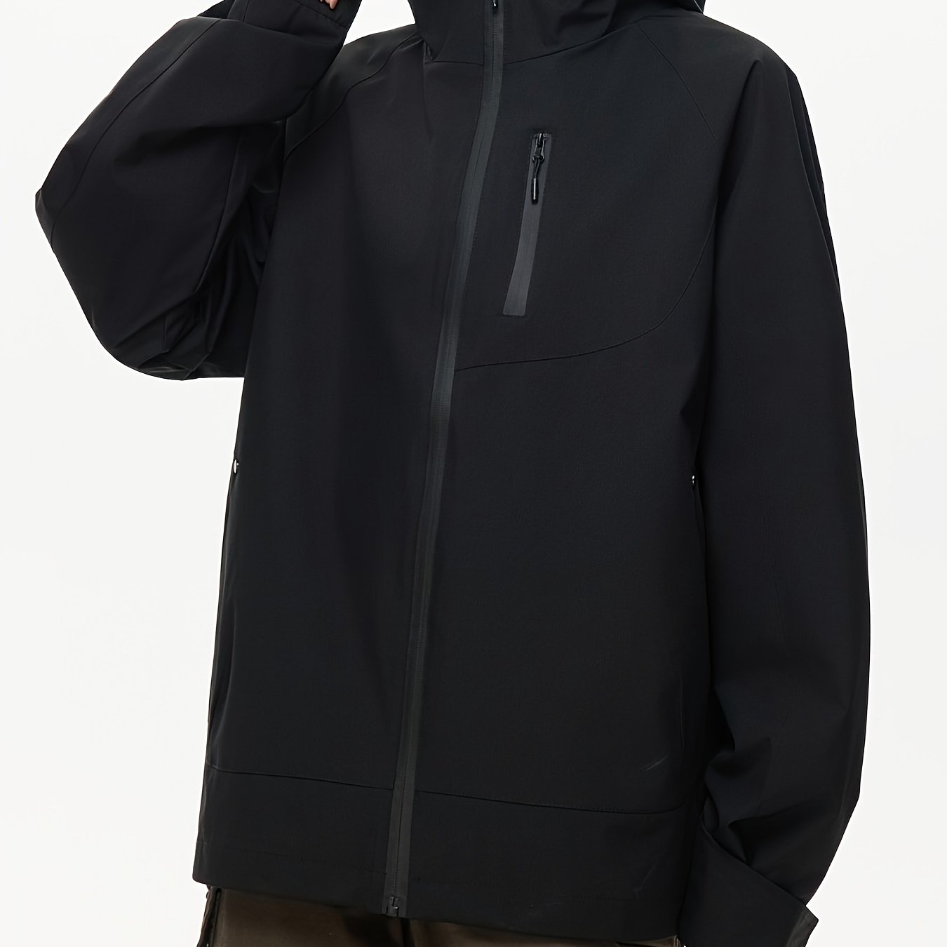 Women's Windproof Full-Zip Hooded Jacket with Full-Zip Front Closure