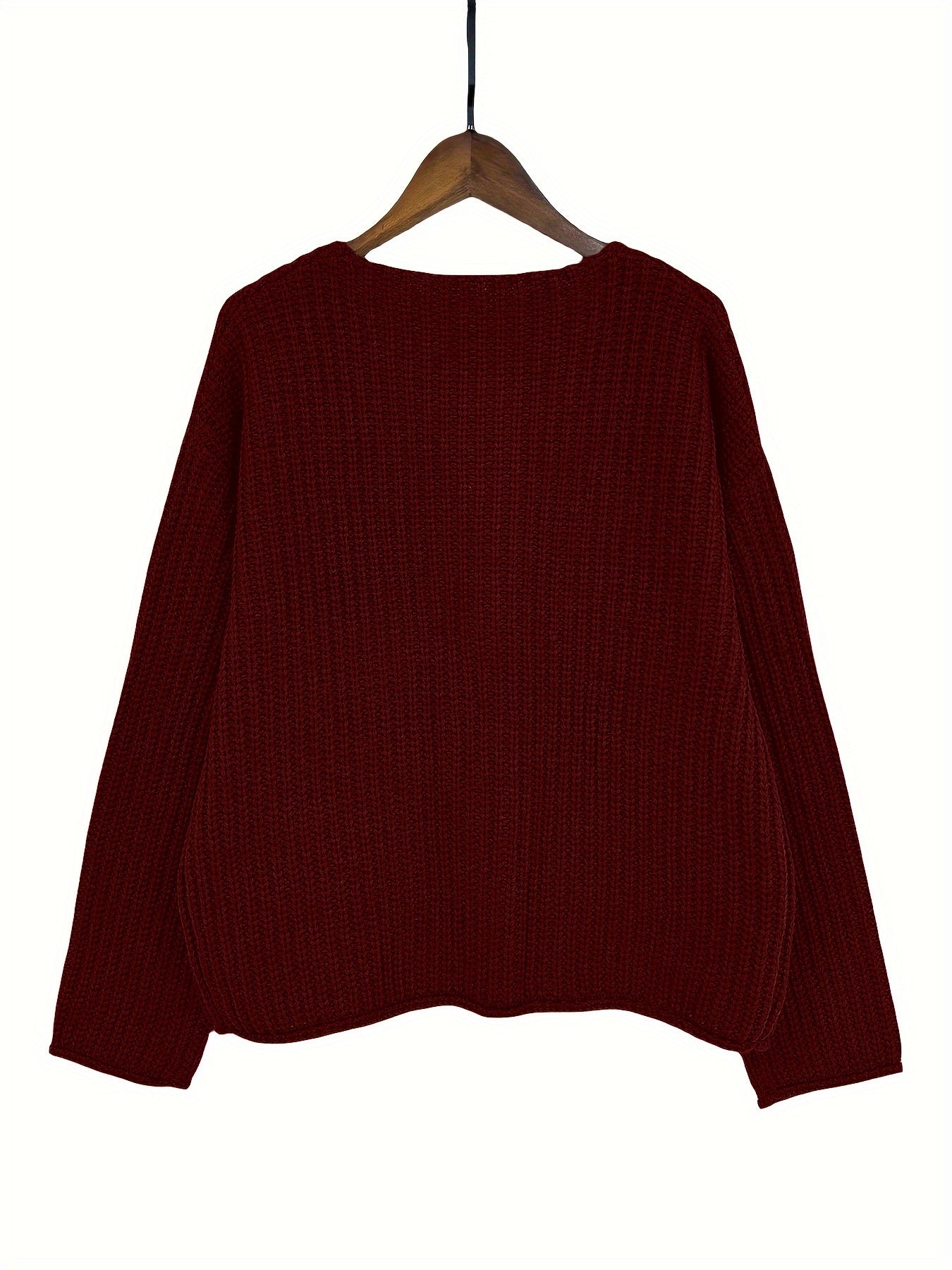 Loose Cardigan, Elegant Brown Crew Neck with Golden Buttons, Fashionable and Versatile