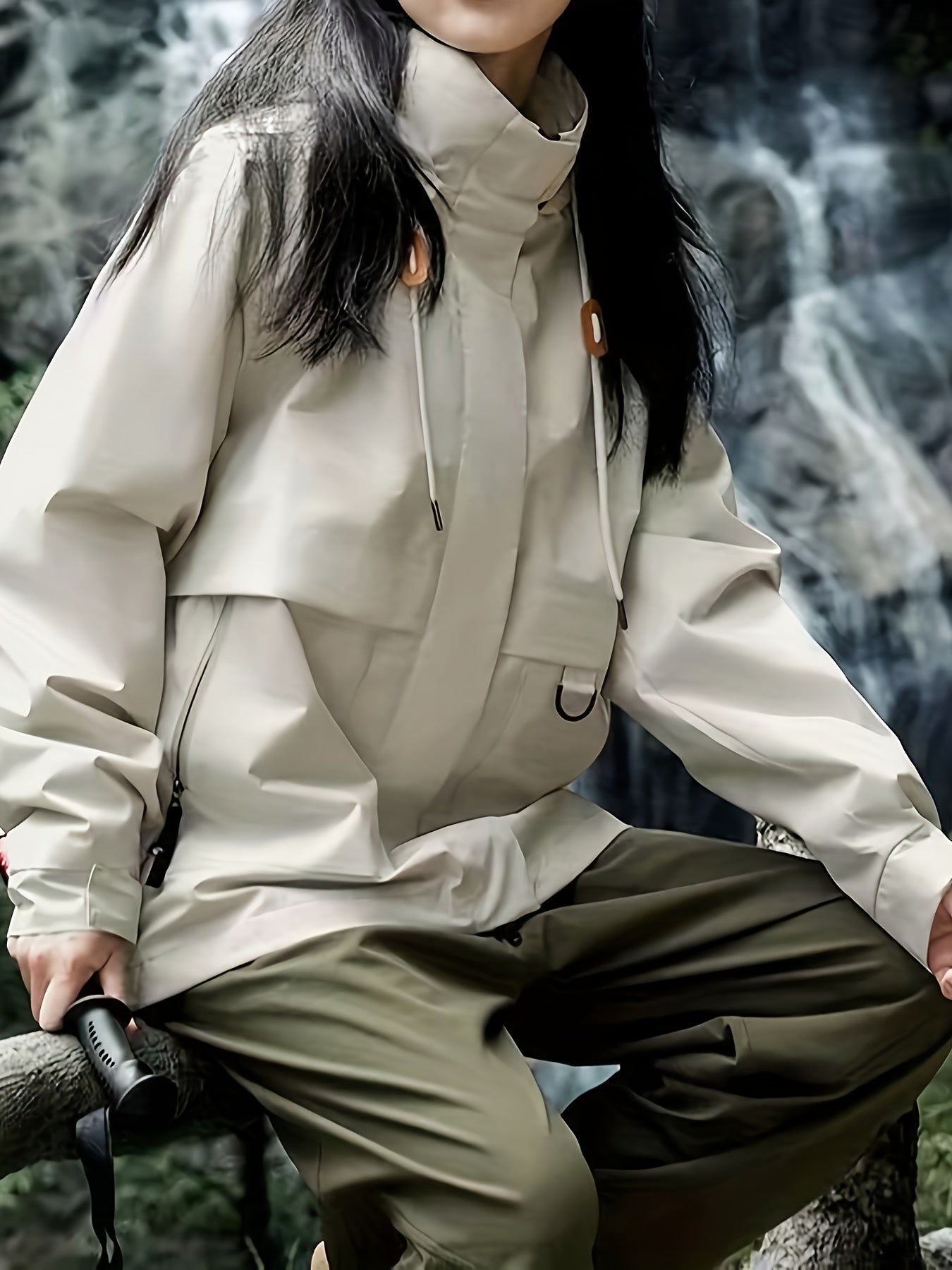 Women's Heavy-Duty Windproof Winter Jacket - Full-Zip Outdoor Windbreaker Coat with Hood Compatibility