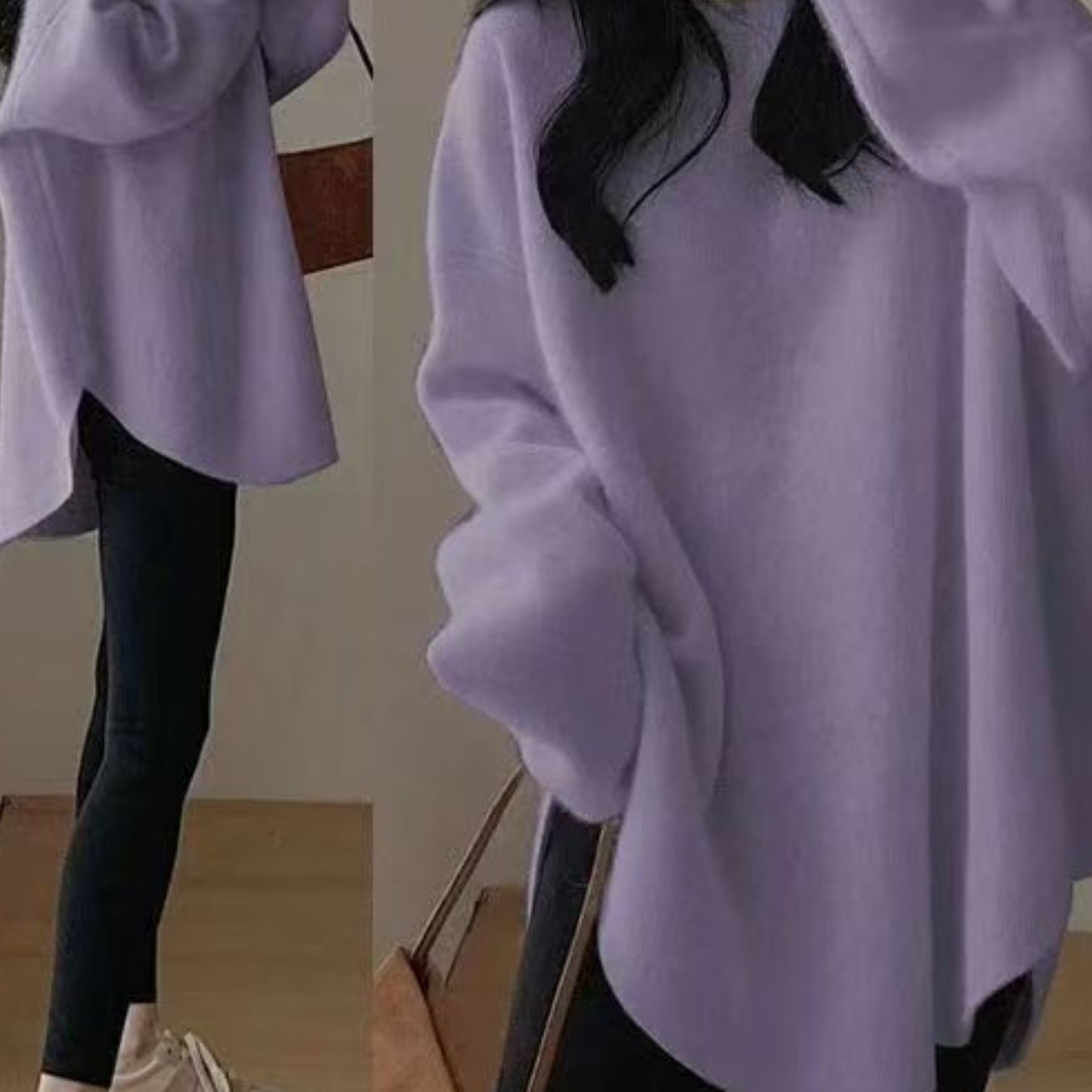 Women's 2025 Winter Turtleneck Sweater - Soft Beige\u002FBrown\u002FBlack