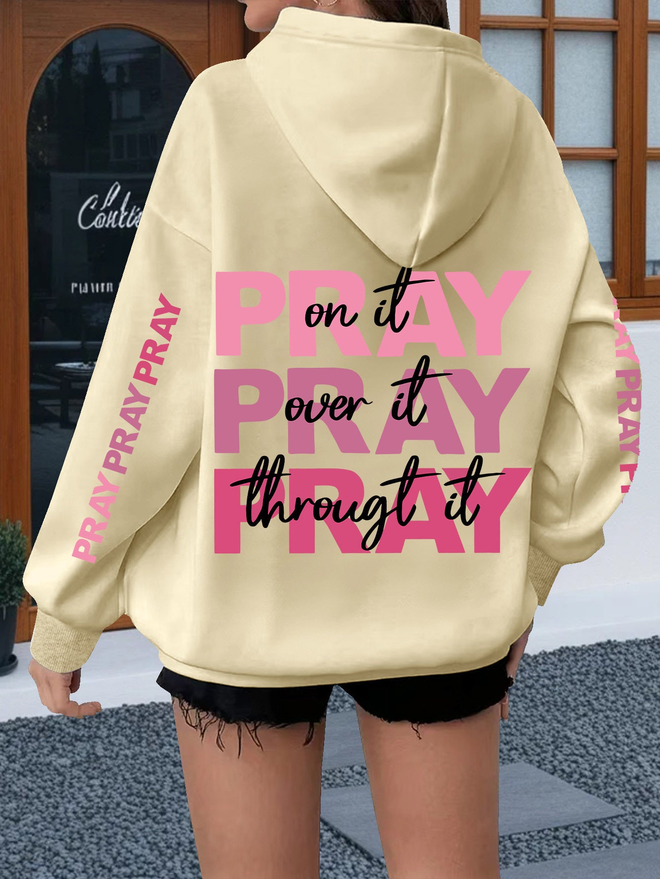 Women's Plus Size Oversized Hoodie with Inspirational \