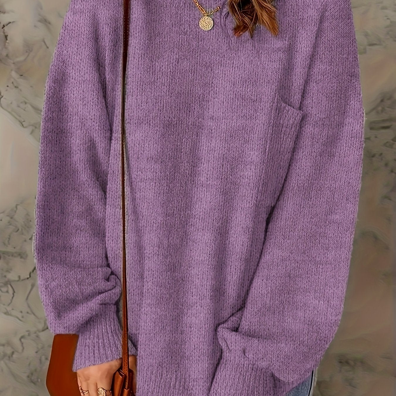 Elegant European-style Women's oversized pullover sweater - Soft and high-end