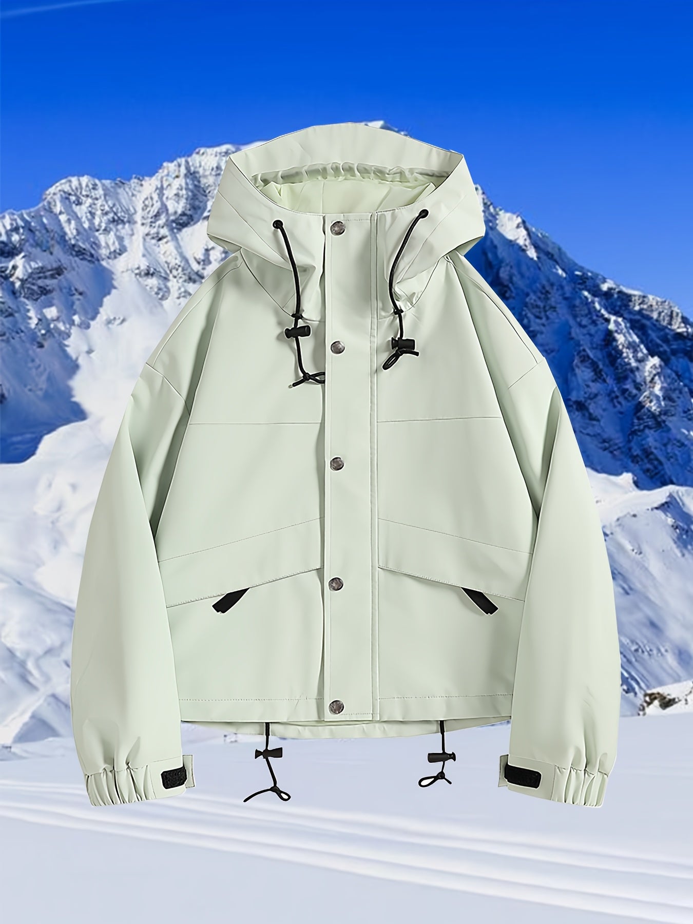 Women's Lightweight Hooded Jacket with Full-Zip Front & Zippered Pockets - Loose-Fit Long Sleeve Outdoor Coat for