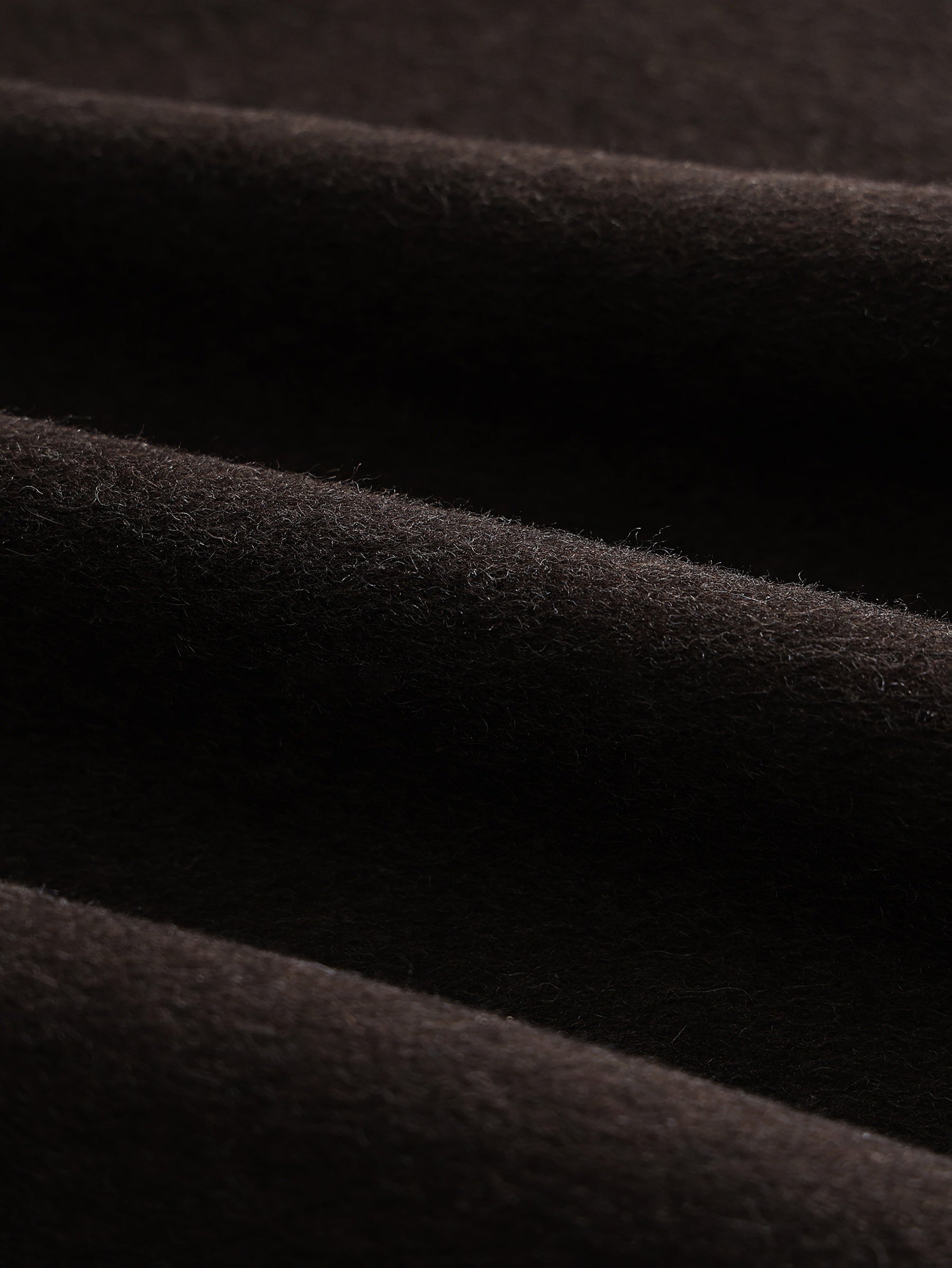 Luxurious Elegant Mocha Dark Brown Wool Blend Long Trench Coat with Large Lapel and Tie