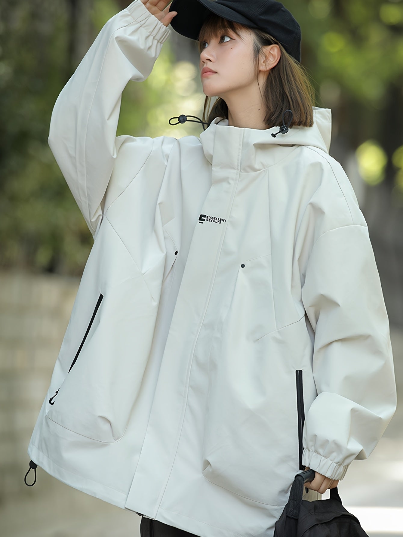 Lightweight & Windproof Mountain Trail Windbreaker Jacket - Loose Fit Unisex Outdoor Coat with Adjustable Drawstring Hood