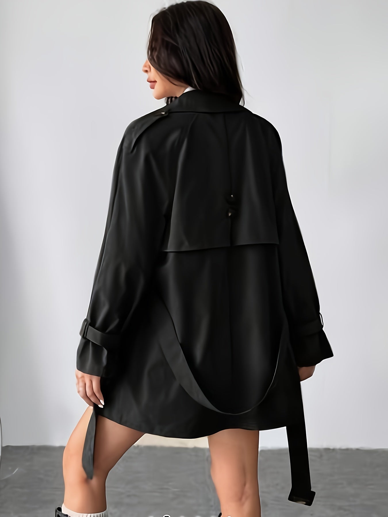 Plus Size, Didi Direction Spring\u002FAutumn Mid-Length Women's Fashion Oversized British Style Coat