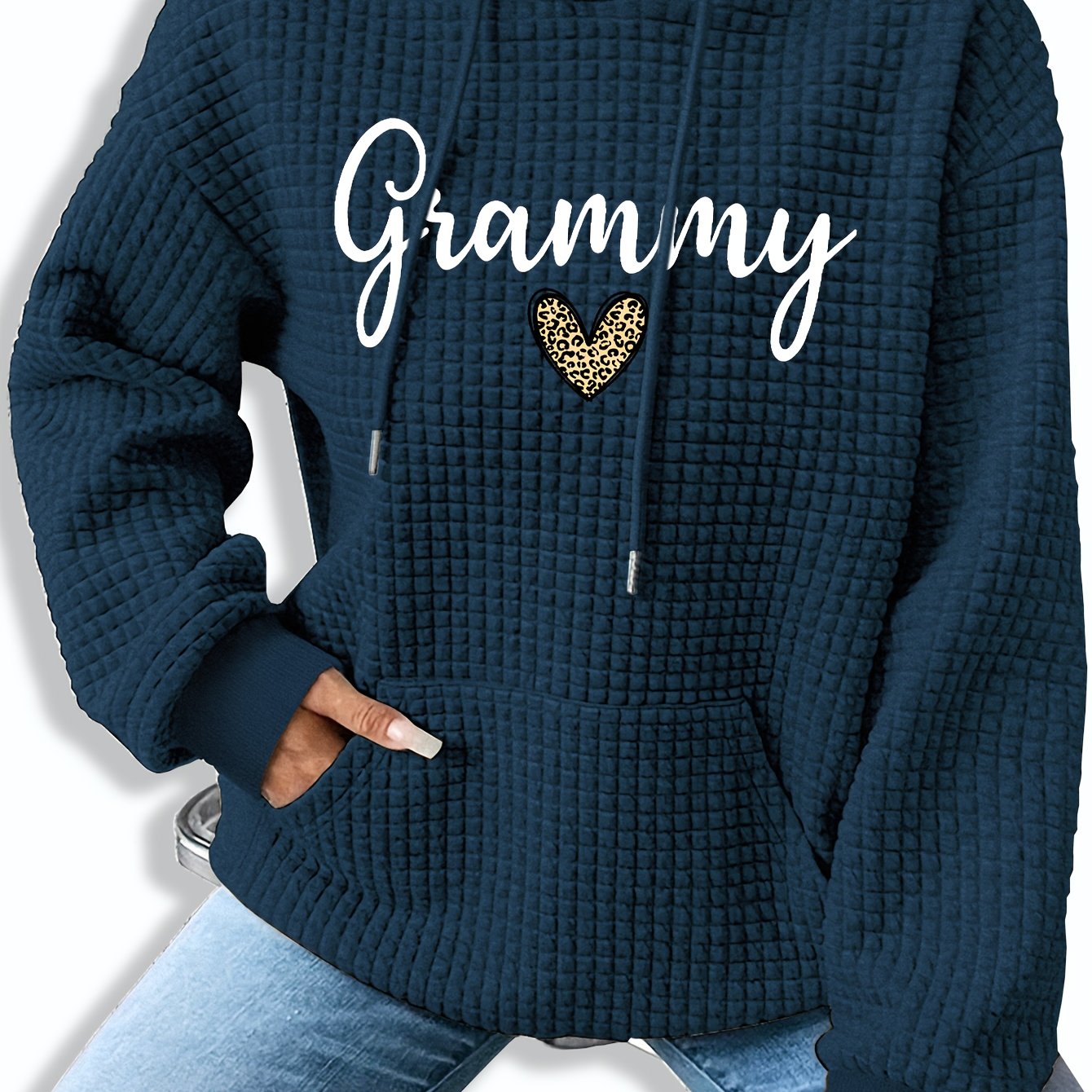 Women'S Casual Knit Hoodie with Kangaroo Pocket, Long Sleeve Drawstring Sweatshirt