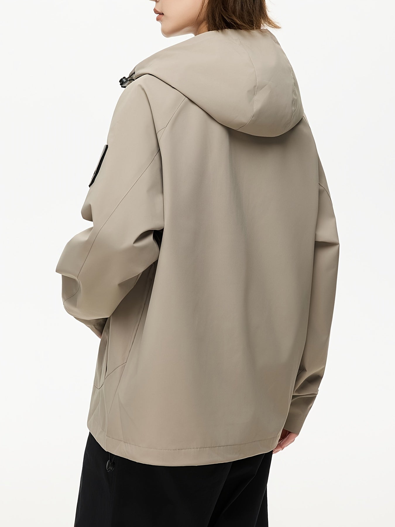 Women's Windproof Full-Zip Hooded Jacket with Full-Zip Front Closure