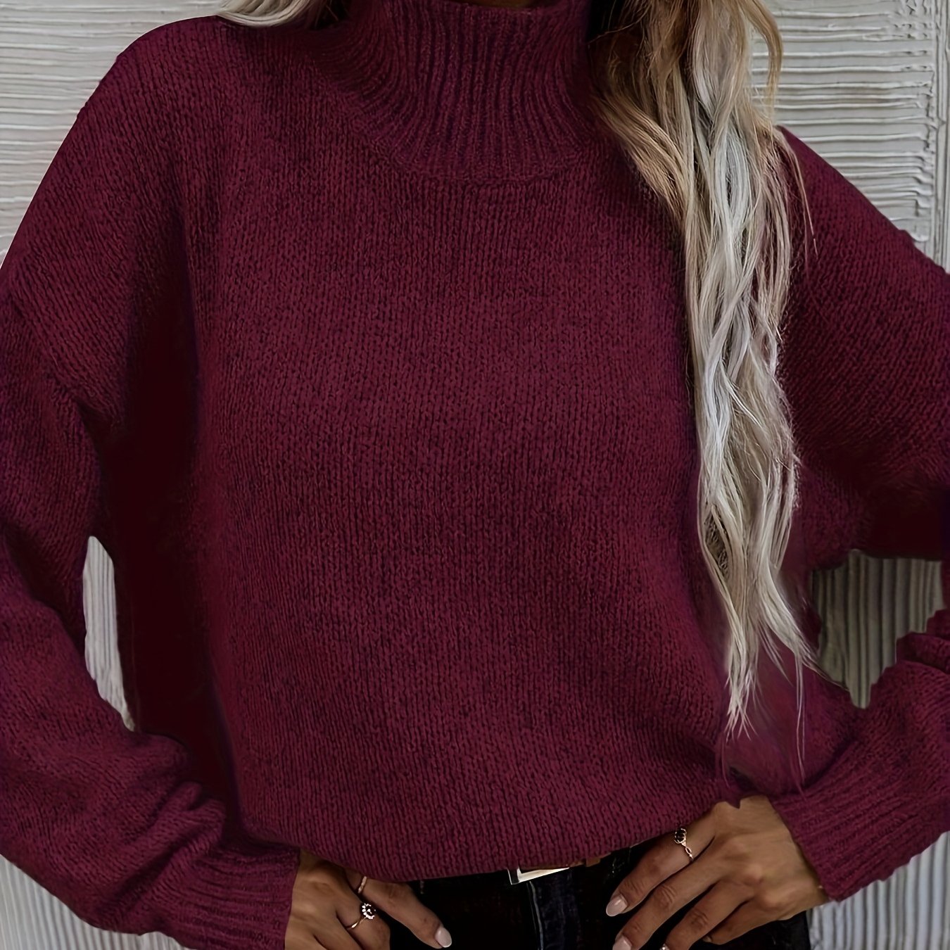 Elegant Cable Sweater Soft Knitwear Women's Oversized Beige Cable Sweater