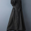Women'S Elegant Long Trench Coat - Chic Office to Party Outerwear, Button-Front Closure, Structured Fit