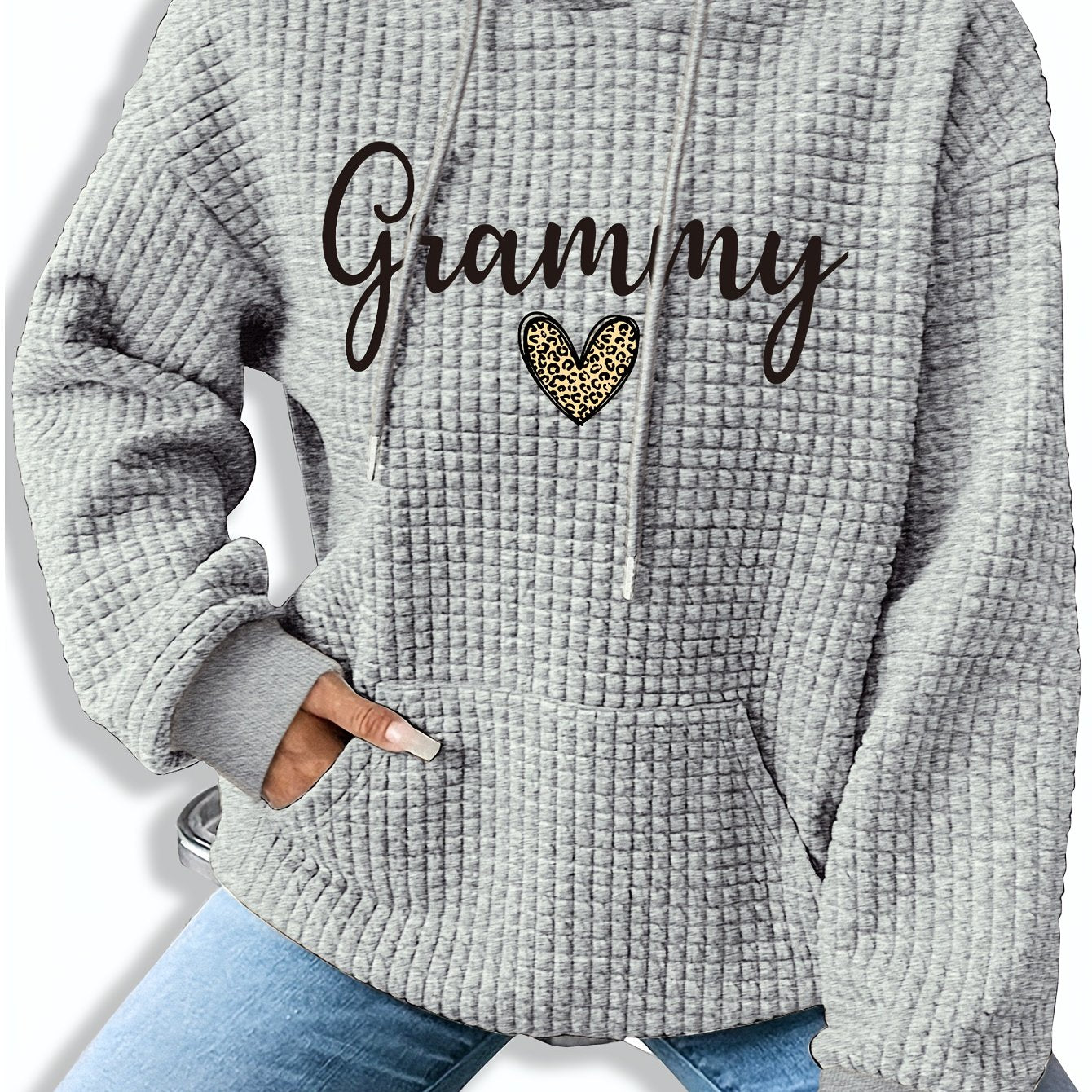 Women'S Casual Knit Hoodie with Kangaroo Pocket, Long Sleeve Drawstring Sweatshirt