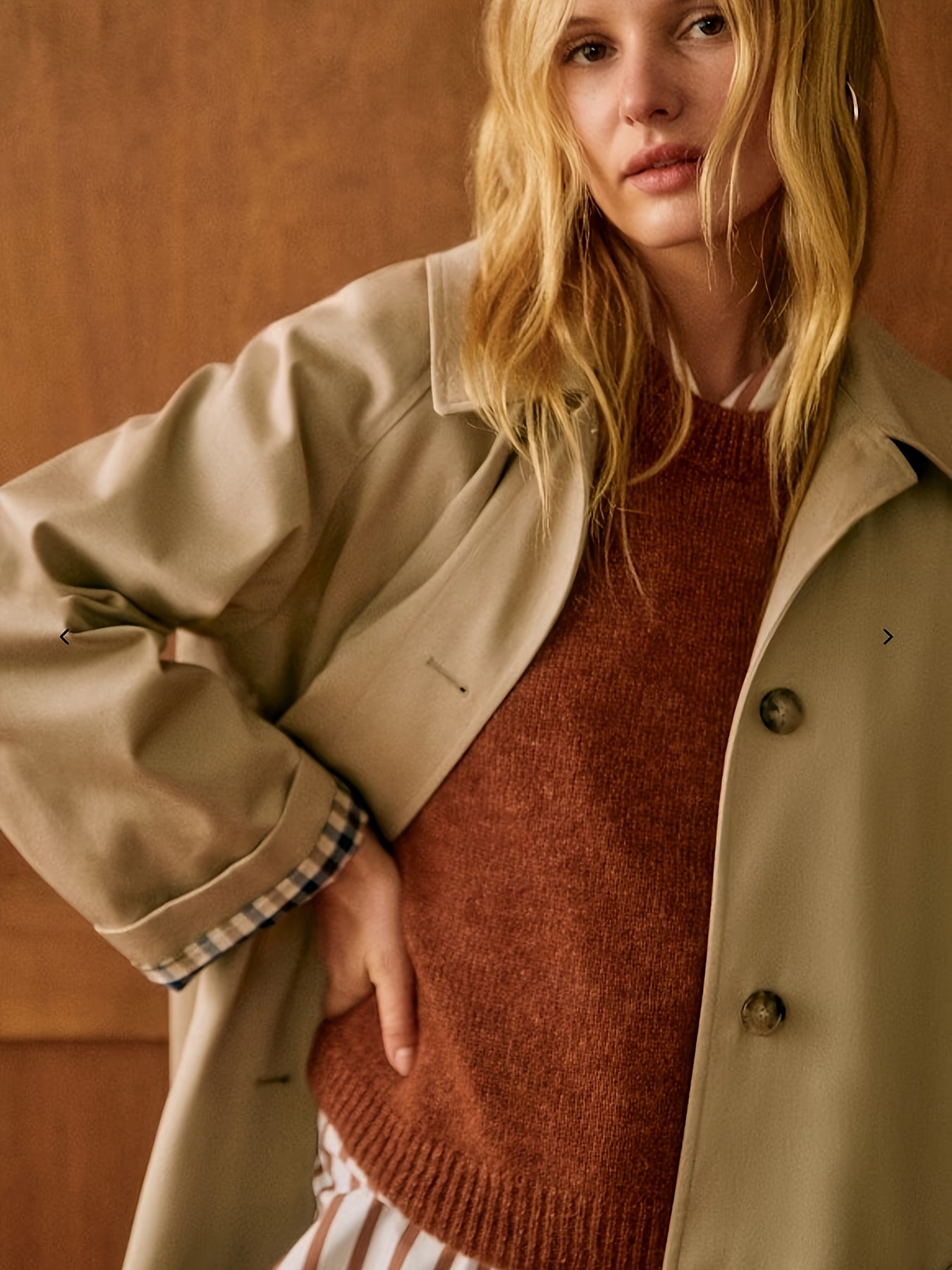 Elegant Trench Coat Elegant & Chic Women's Beige Trench Coat