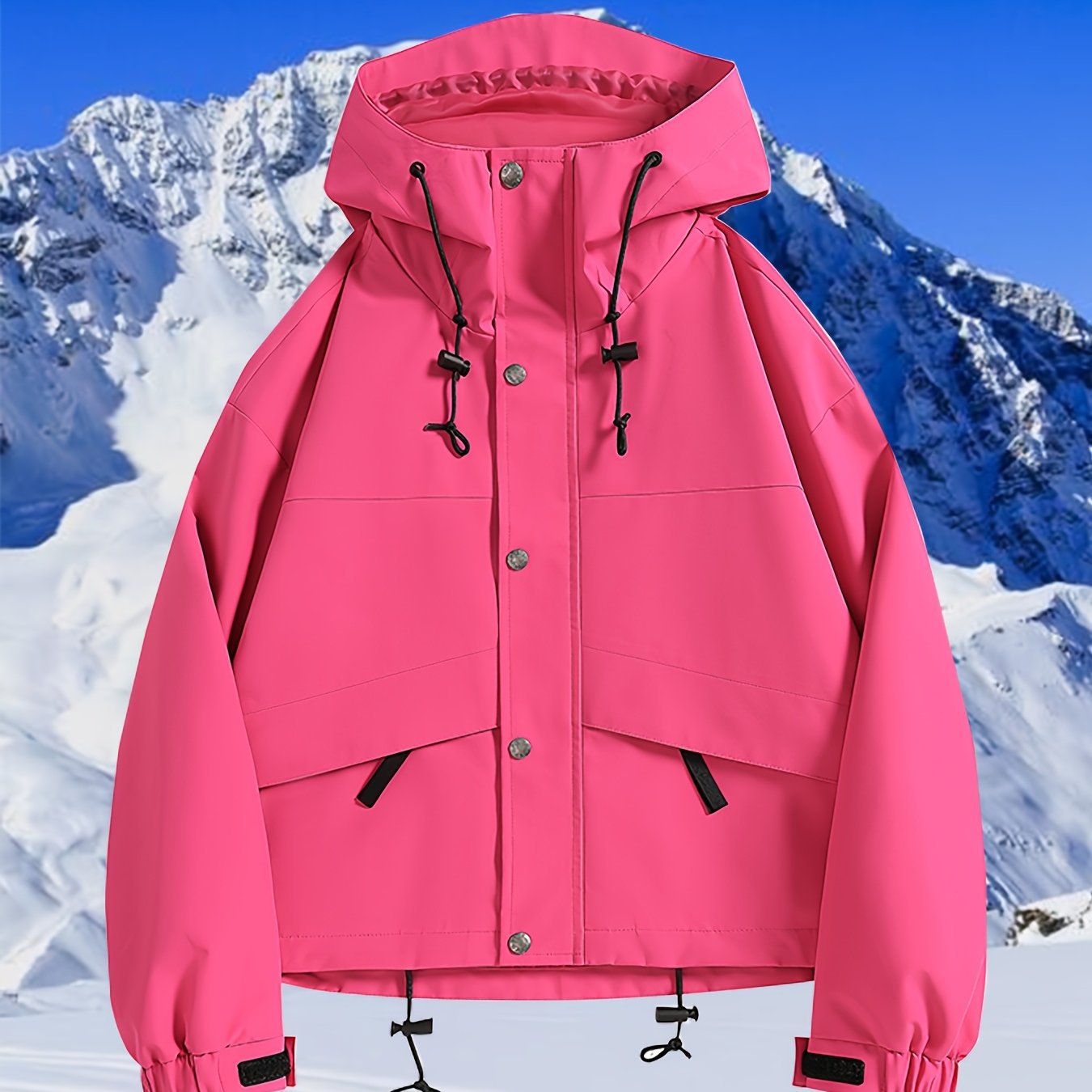 Women's Lightweight Hooded Jacket with Full-Zip Front & Zippered Pockets - Loose-Fit Long Sleeve Outdoor Coat for