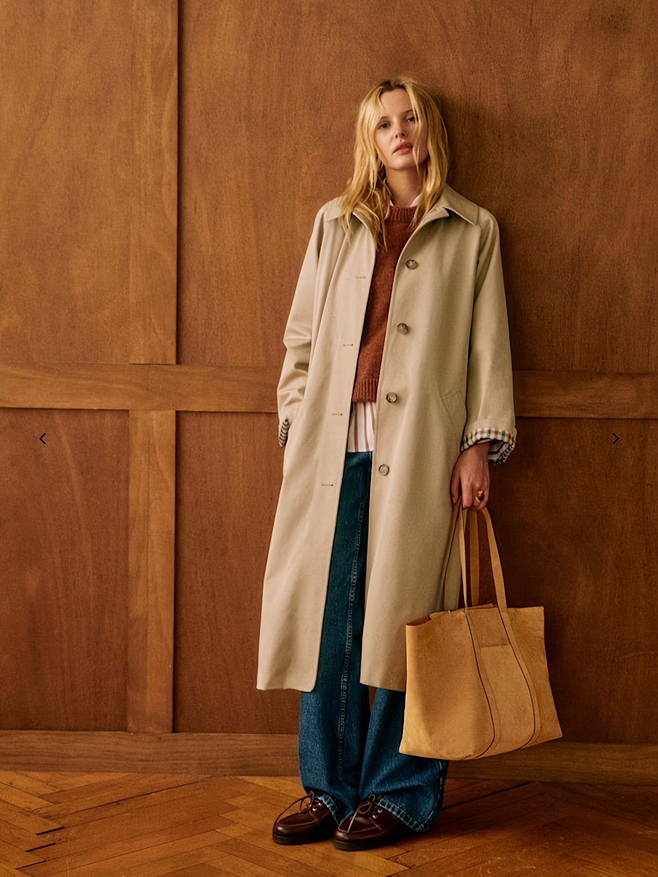 Elegant Trench Coat Elegant & Chic Women's Beige Trench Coat