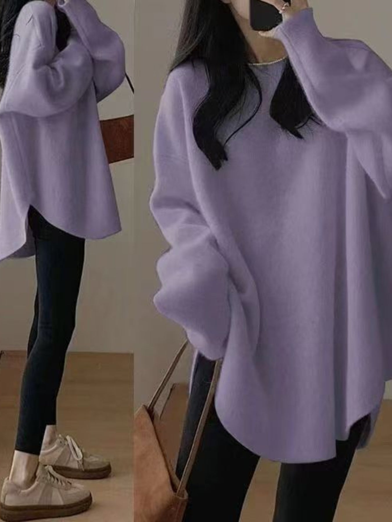 Women's 2025 Winter Turtleneck Sweater - Soft Beige\u002FBrown\u002FBlack