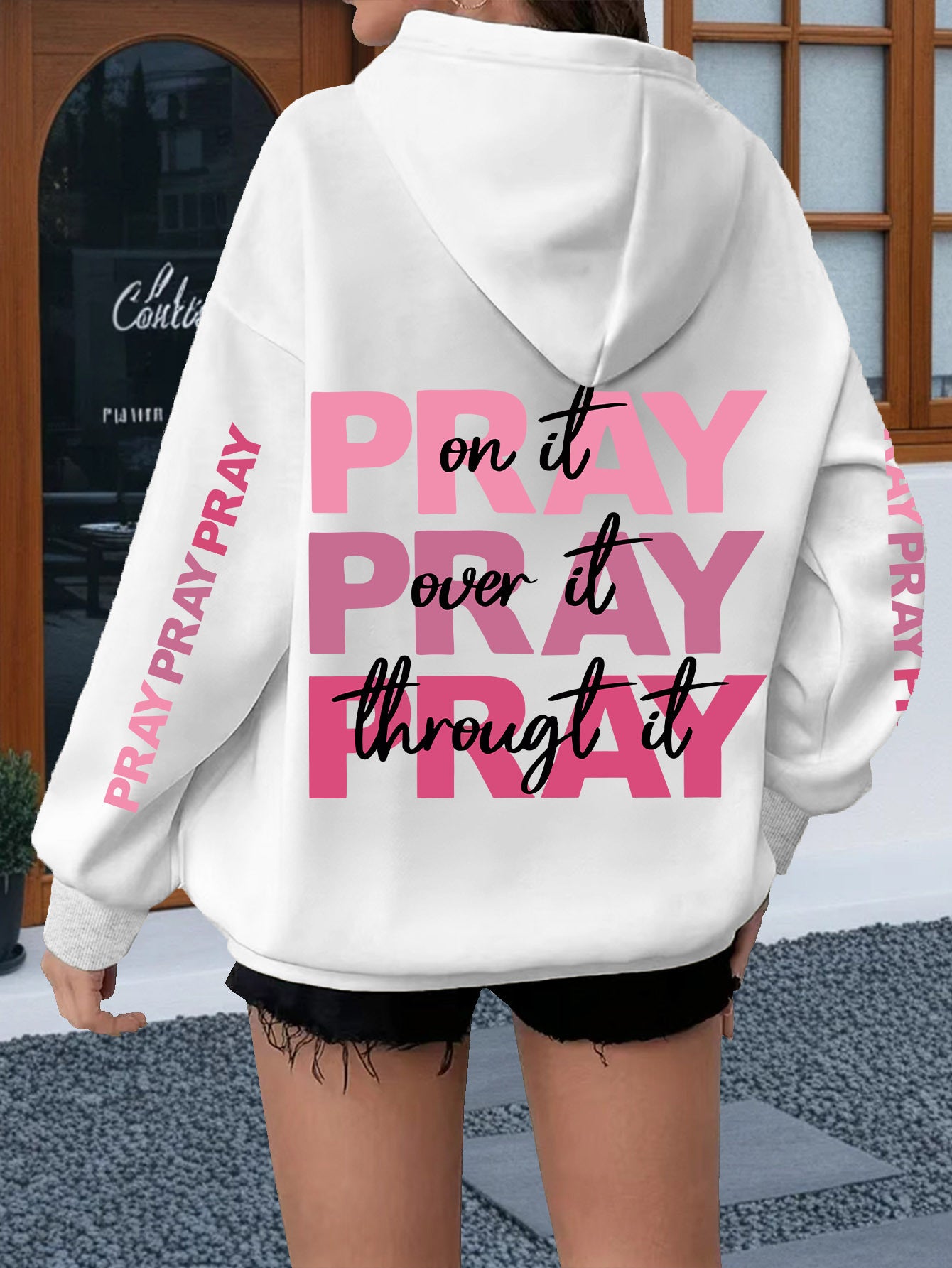 Women's Plus Size Oversized Hoodie with Inspirational \