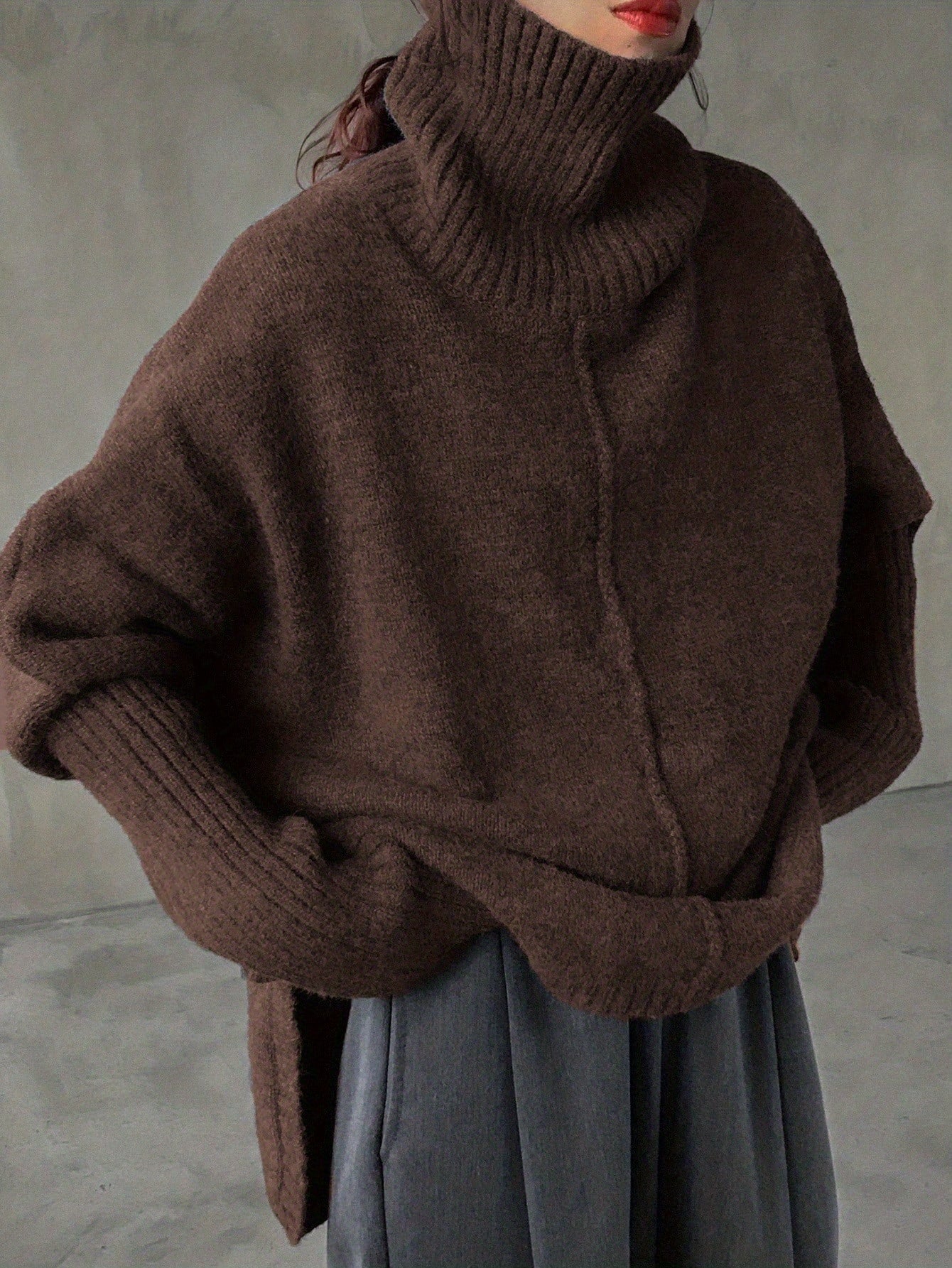 Plus Size - Plus Size - Plus Size - Plus Size - Plus Size Women'S High Neck Sweater - Cozy Winter Warmth