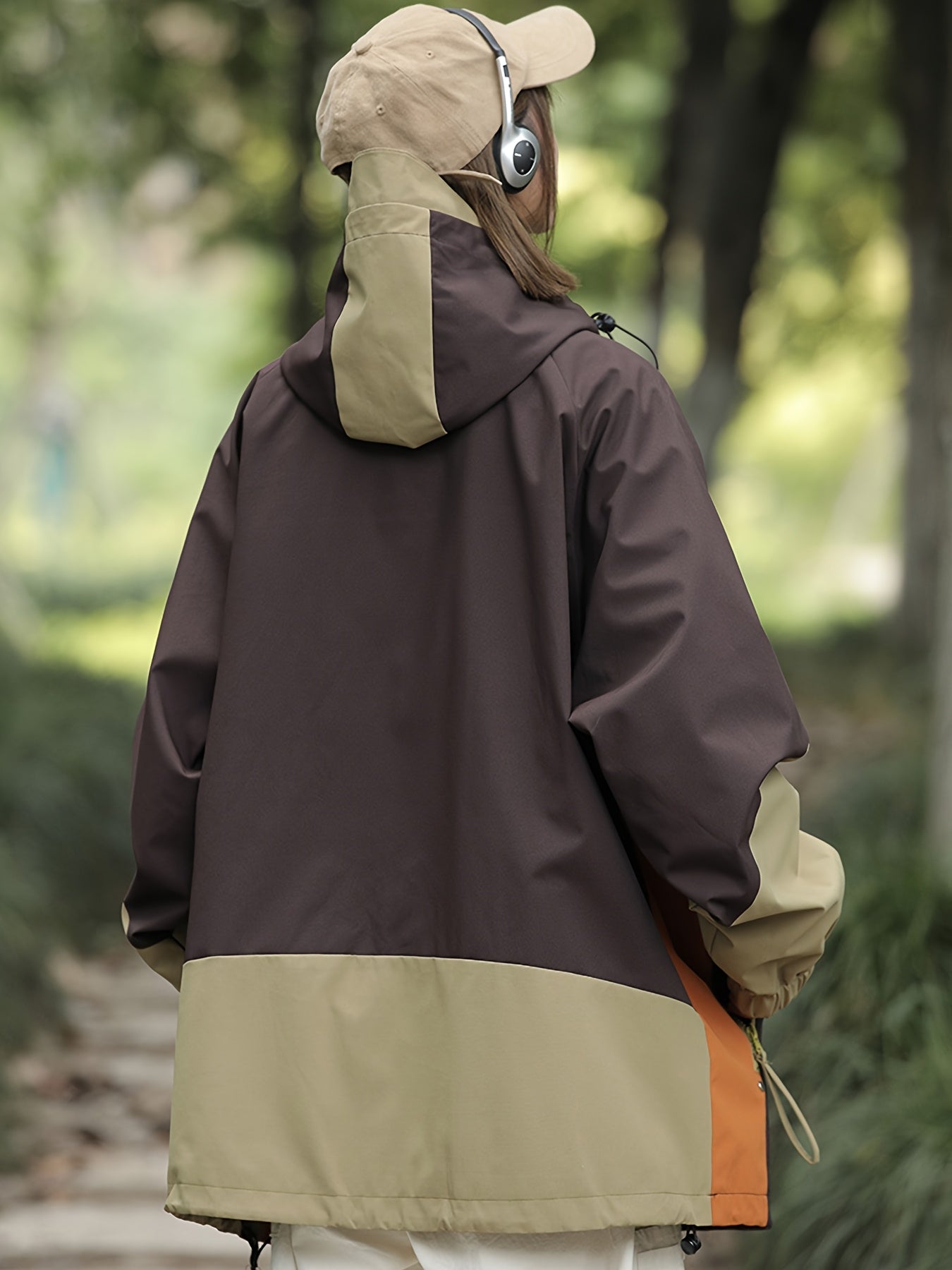 Trendy Casual Jacket Stylish Women's Loose Fit Hooded Jacket | Zip-Up Windbreaker with Multiple Pockets