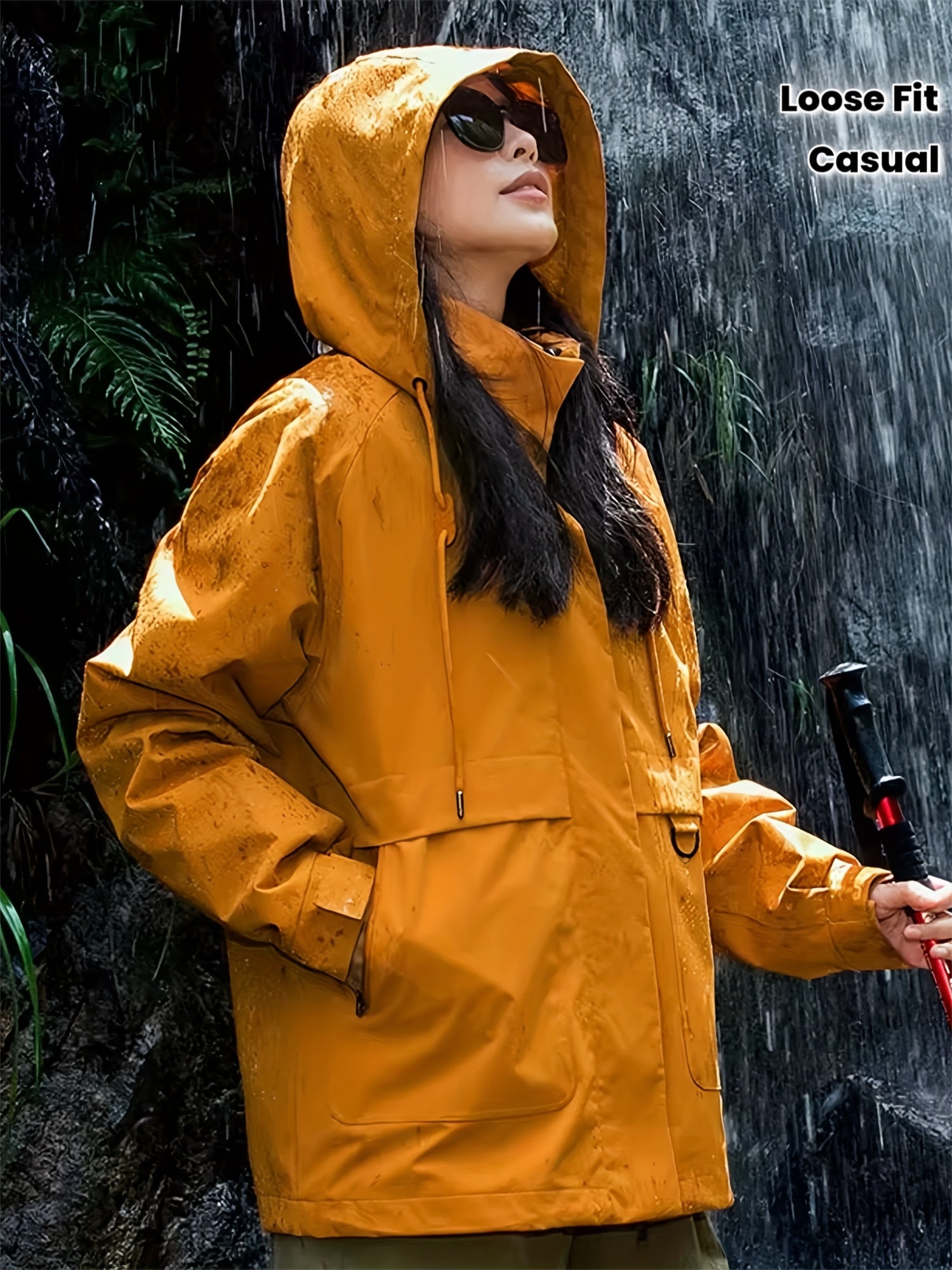 Women's Heavy-Duty Windproof Winter Jacket - Full-Zip Outdoor Windbreaker Coat with Hood Compatibility