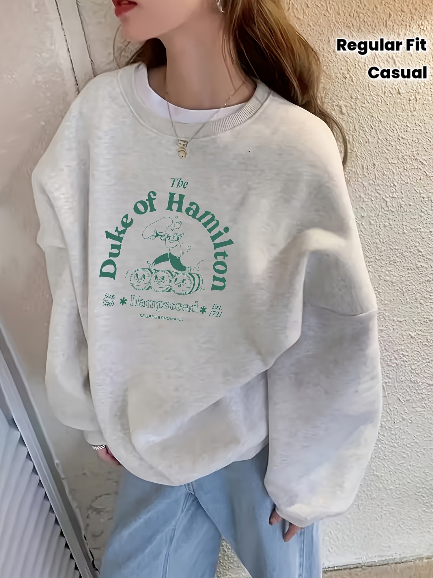 Women'S Cozy Fleece-Lined Crewneck Sweatshirt with \