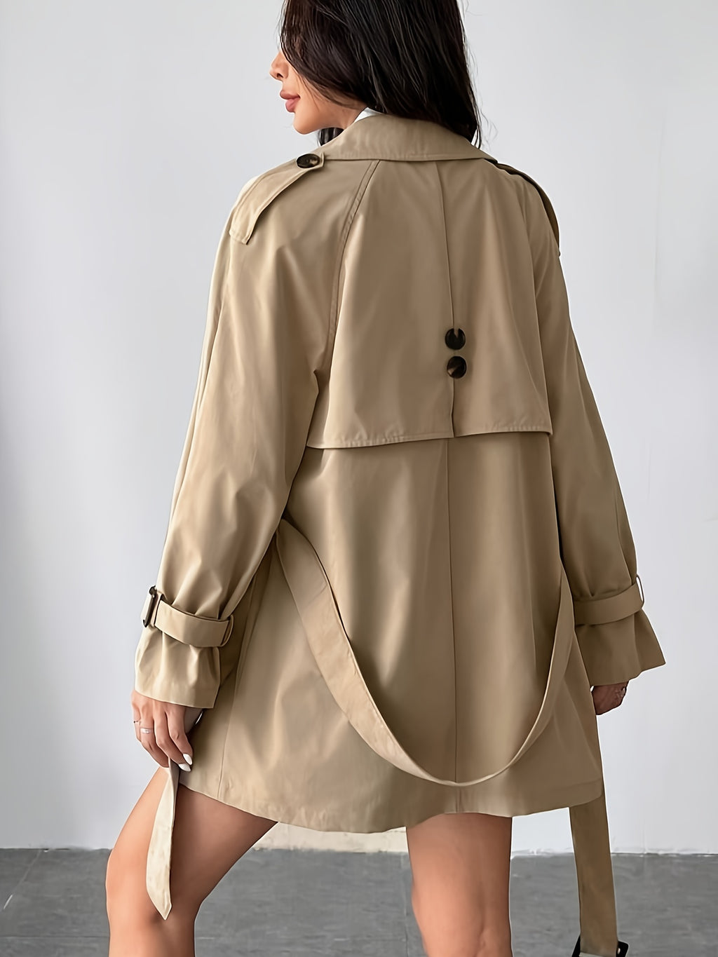 Plus Size, Didi Direction Spring\u002FAutumn Mid-Length Women's Fashion Oversized British Style Coat