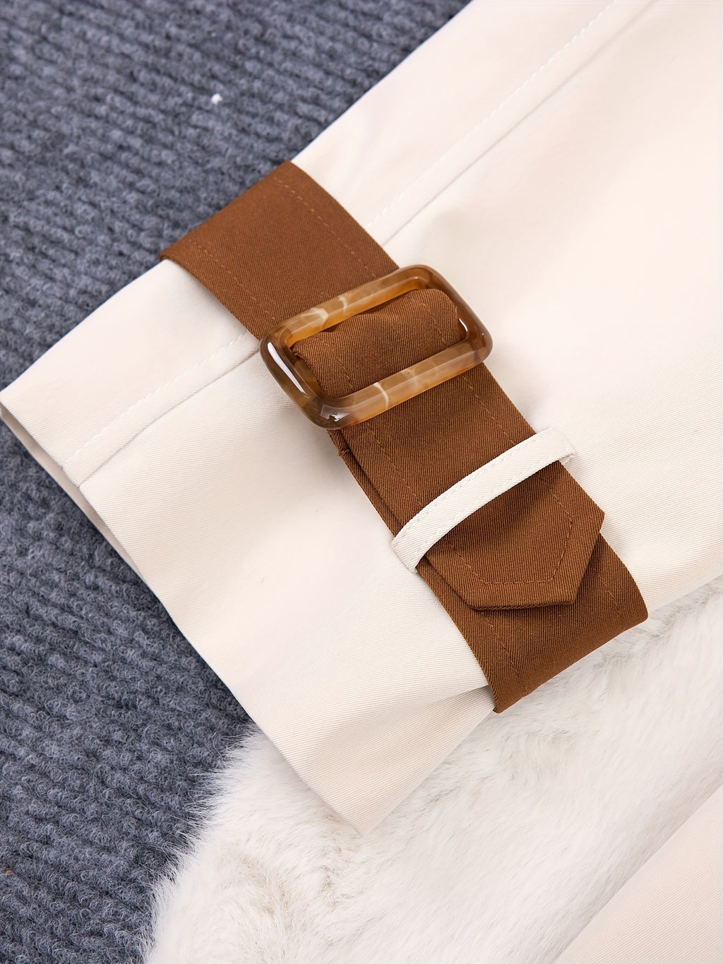 Plus Size, Women's Spring\u002FAutumn\u002FWinter Casual Elegant French-Style Trench Coat