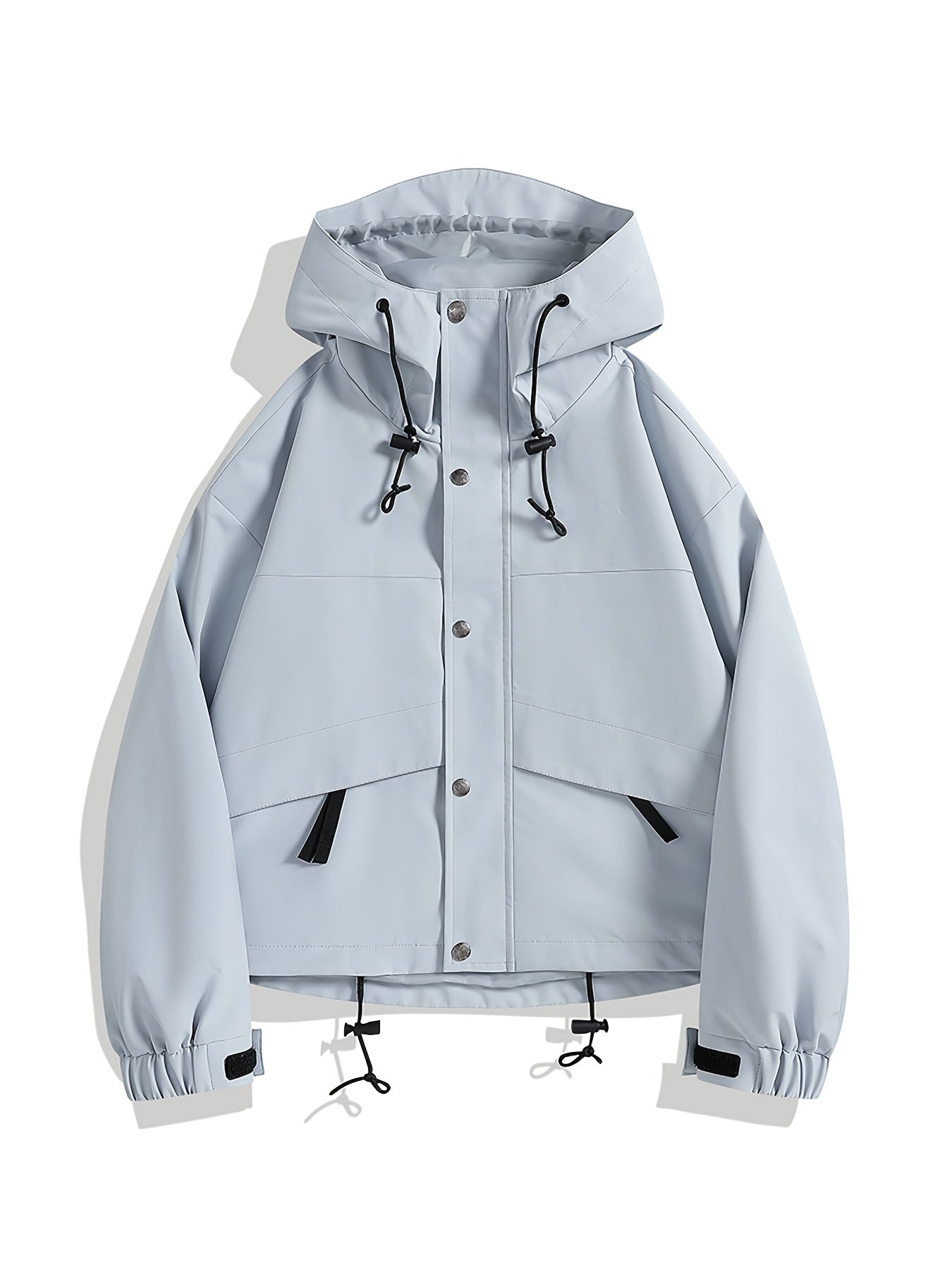 Women's Lightweight Hooded Jacket with Full-Zip Front & Zippered Pockets - Loose-Fit Long Sleeve Outdoor Coat for