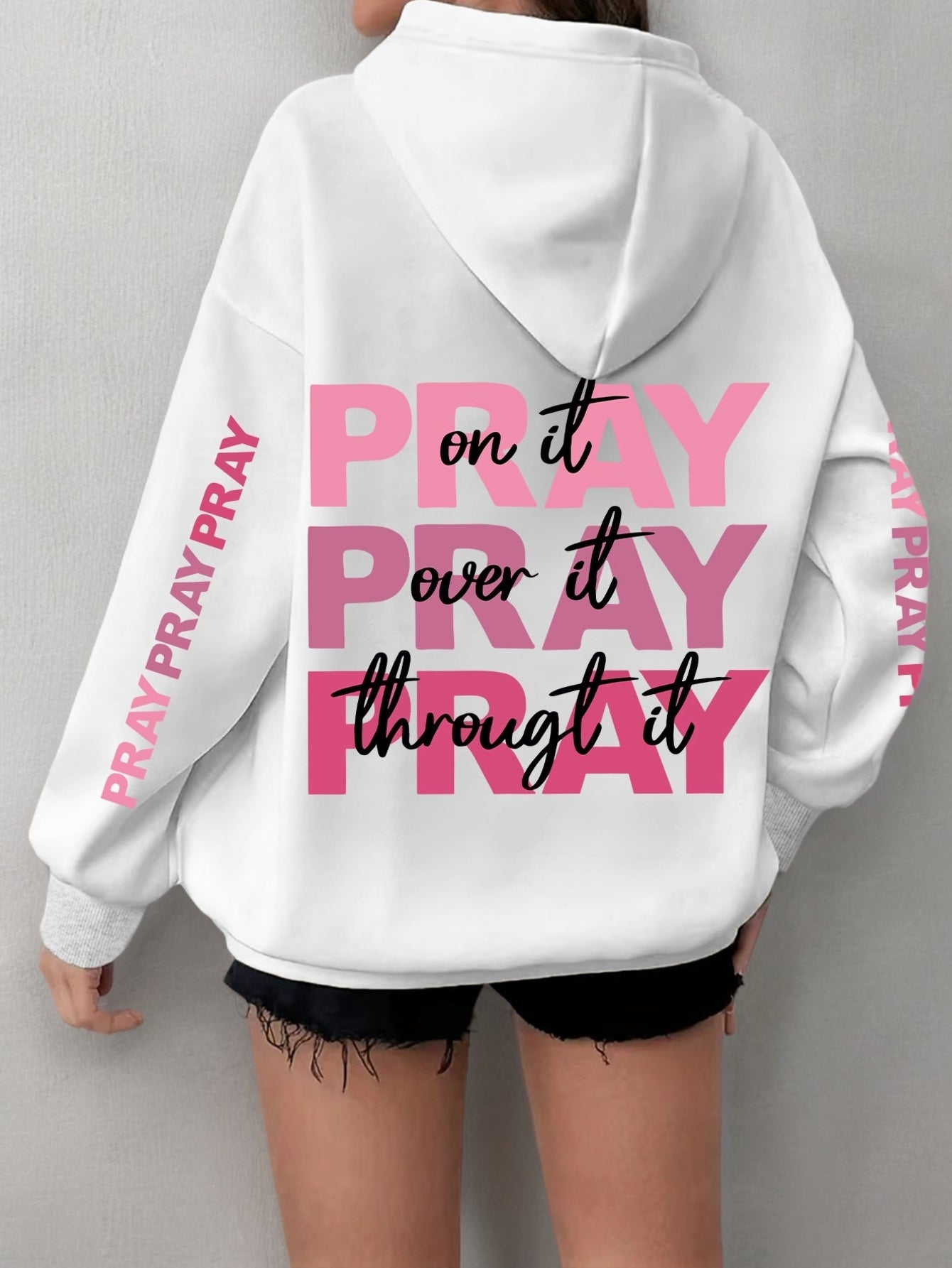 Women's Plus Size Oversized Hoodie with Inspirational \