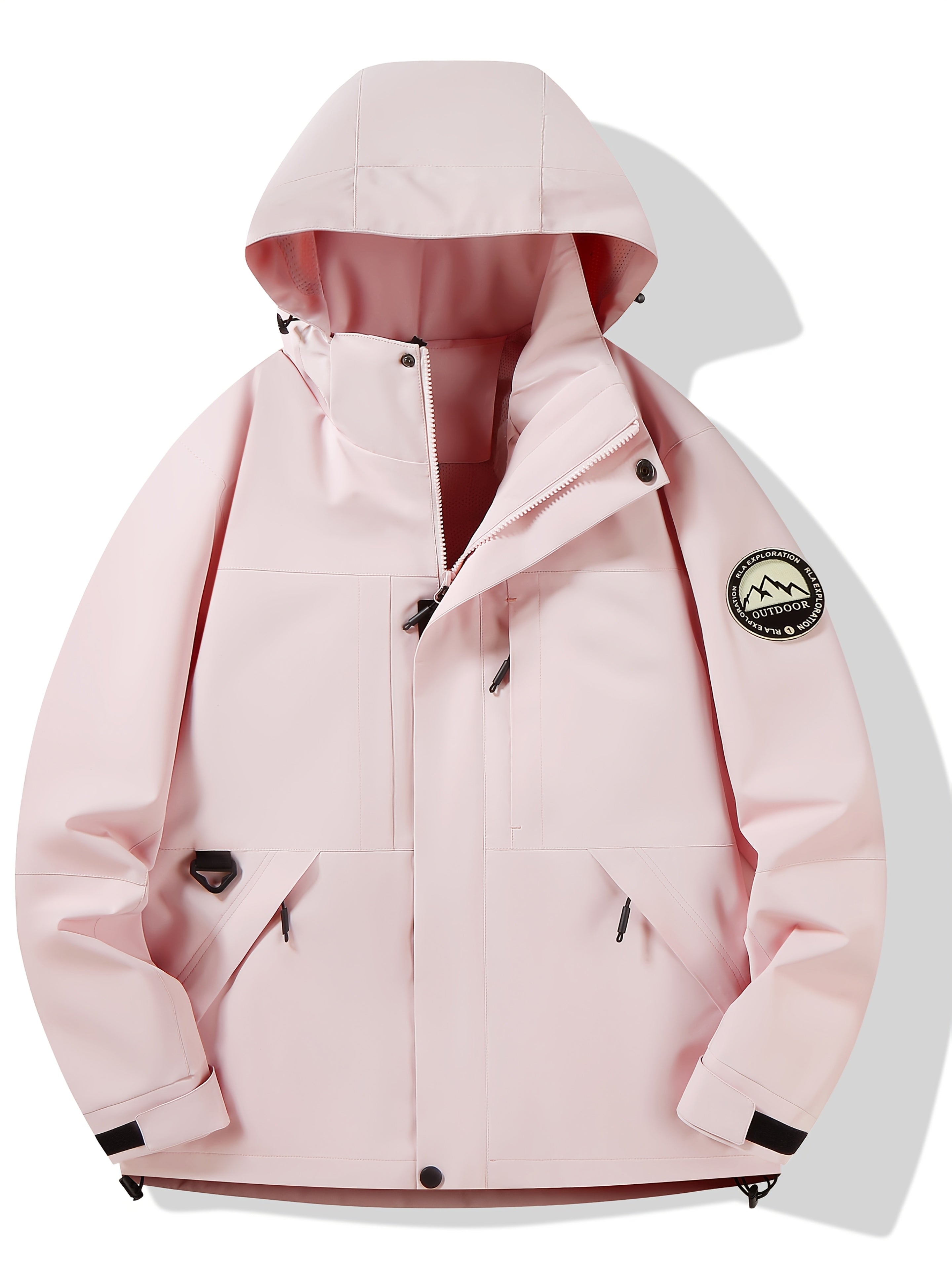 Kesixsty Women'S Windproof Jacket with Hood - Full-Zip Outdoor Coat, Non-Stretch Fabric