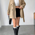 Plus Size, Didi Direction Spring\u002FAutumn Mid-Length Women's Fashion Oversized British Style Coat