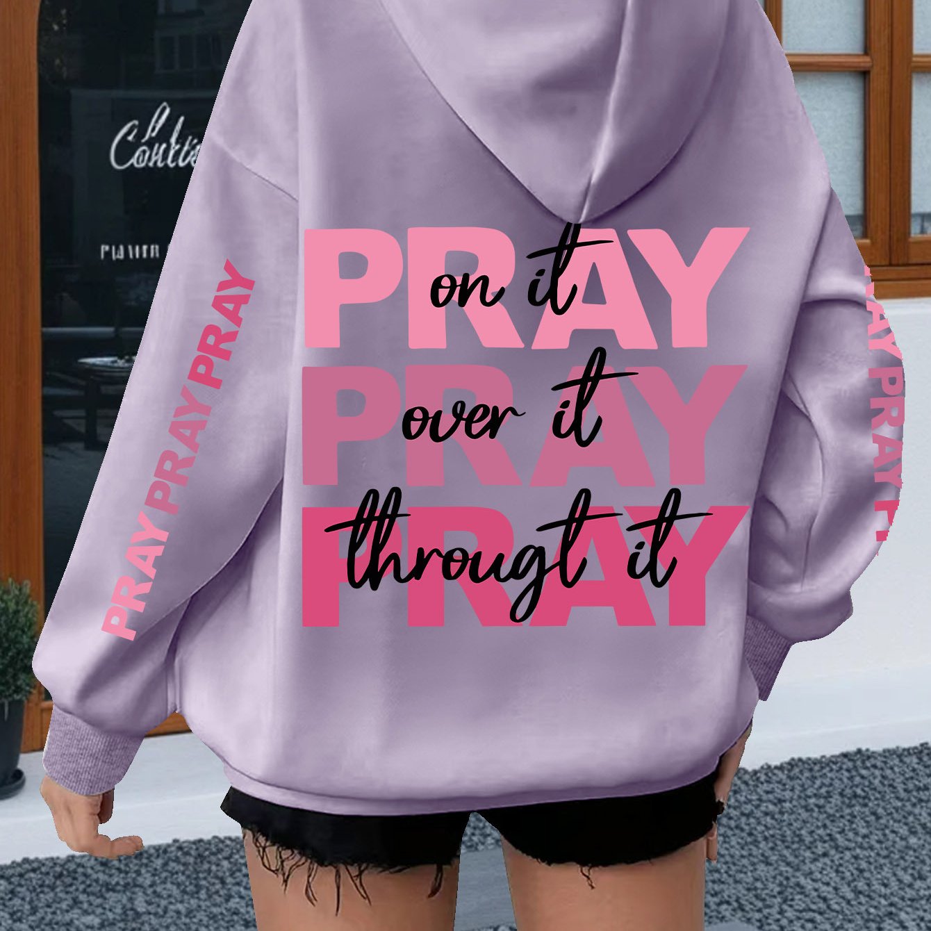 Women's Plus Size Oversized Hoodie with Inspirational \