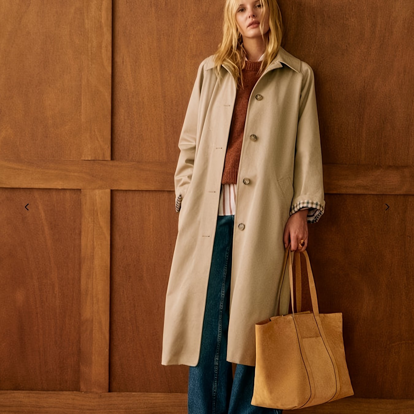 Elegant Trench Coat Elegant & Chic Women's Beige Trench Coat