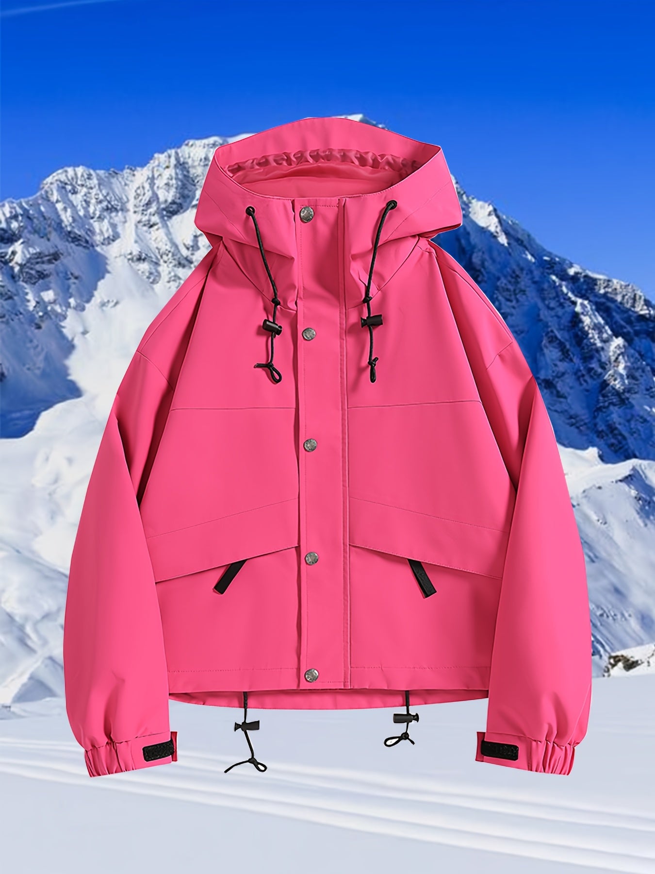 Women's Lightweight Hooded Jacket with Full-Zip Front & Zippered Pockets - Loose-Fit Long Sleeve Outdoor Coat for