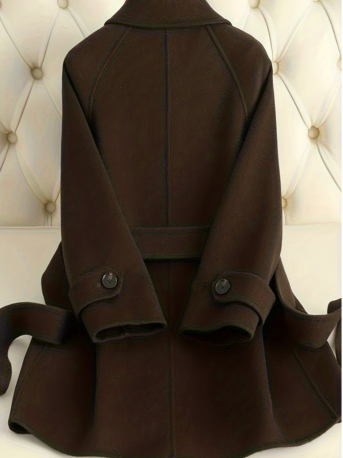 Women's Heavyweight 70% Wool Winter Coat - Lapel Collar Jacket with  & Large Pockets