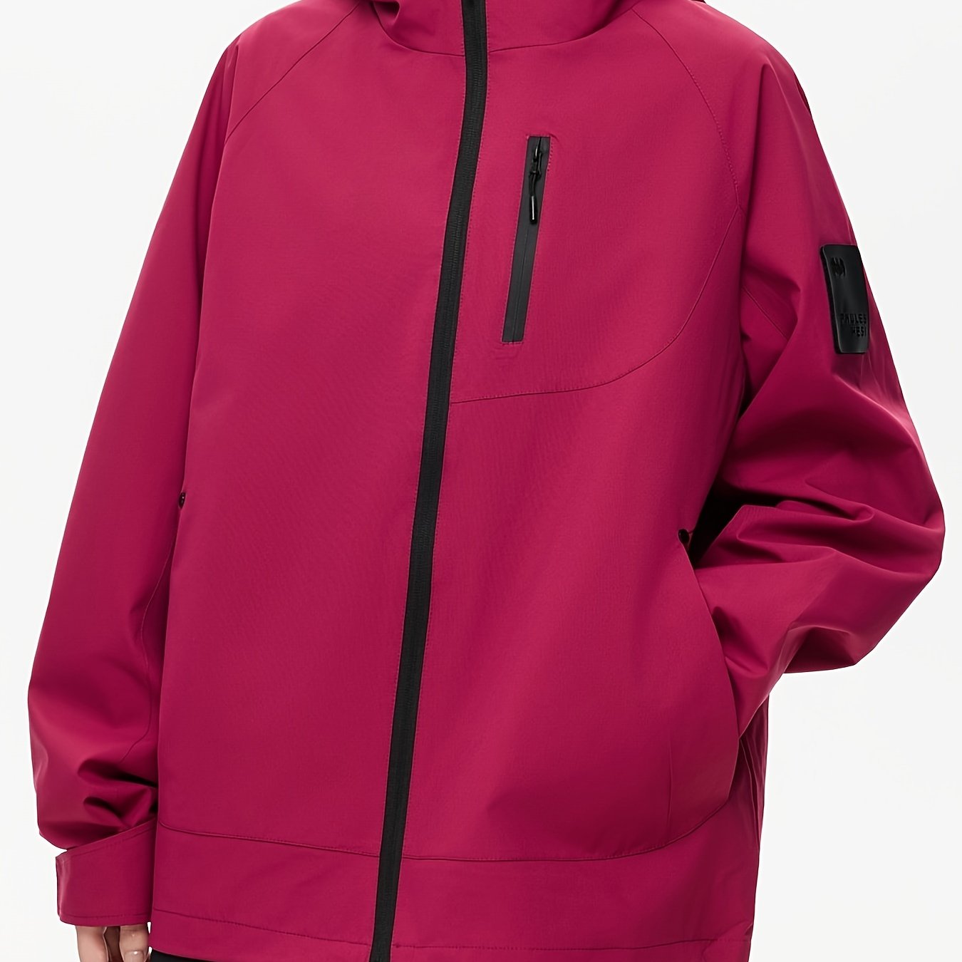 Women's Windproof Full-Zip Hooded Jacket with Full-Zip Front Closure