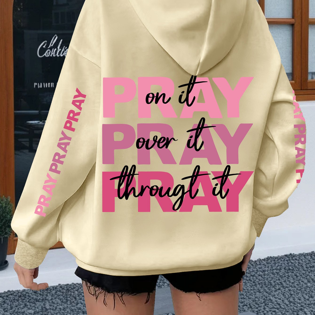 Women's Plus Size Oversized Hoodie with Inspirational \