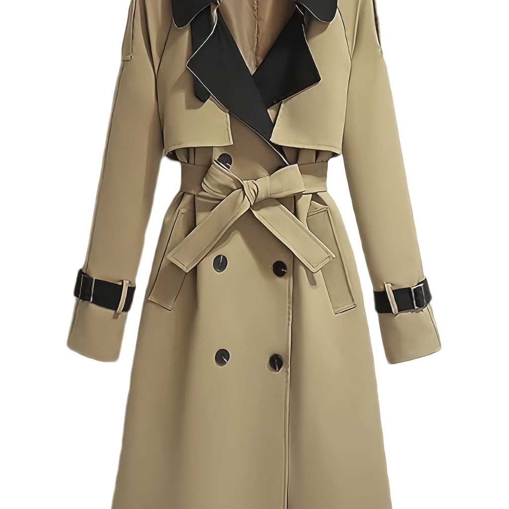 Plus Size, Women's Spring\u002FAutumn\u002FWinter Casual Elegant French-Style Trench Coat