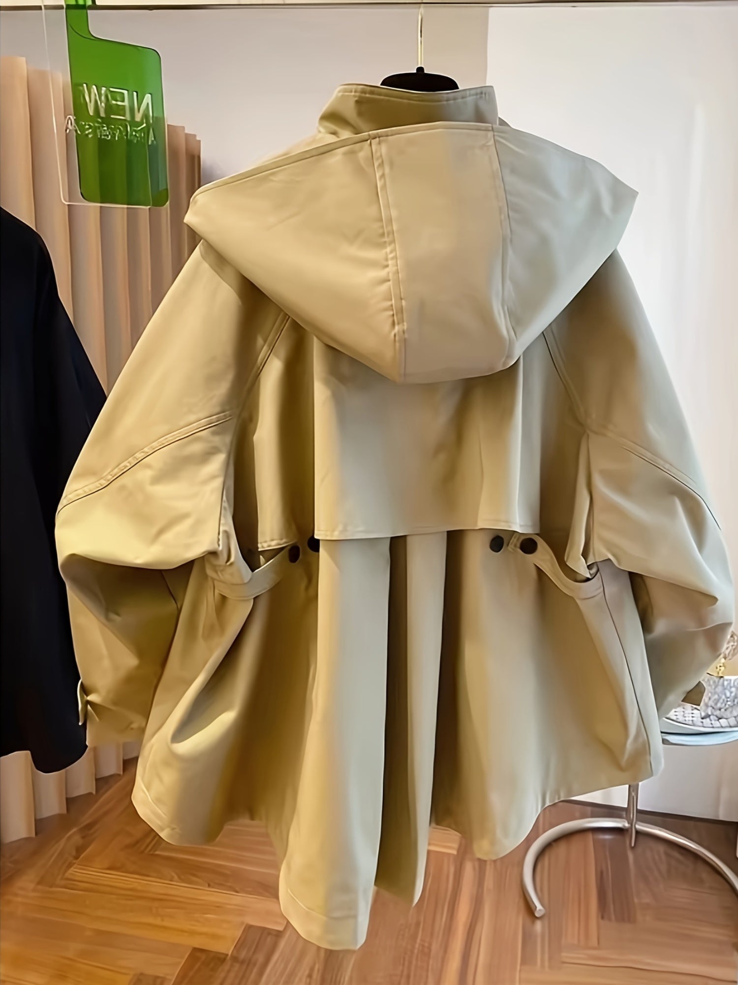 Beige Hooded Jacket Breathable Polyester Women's Long Sleeve Zip-Up Hooded Jacket