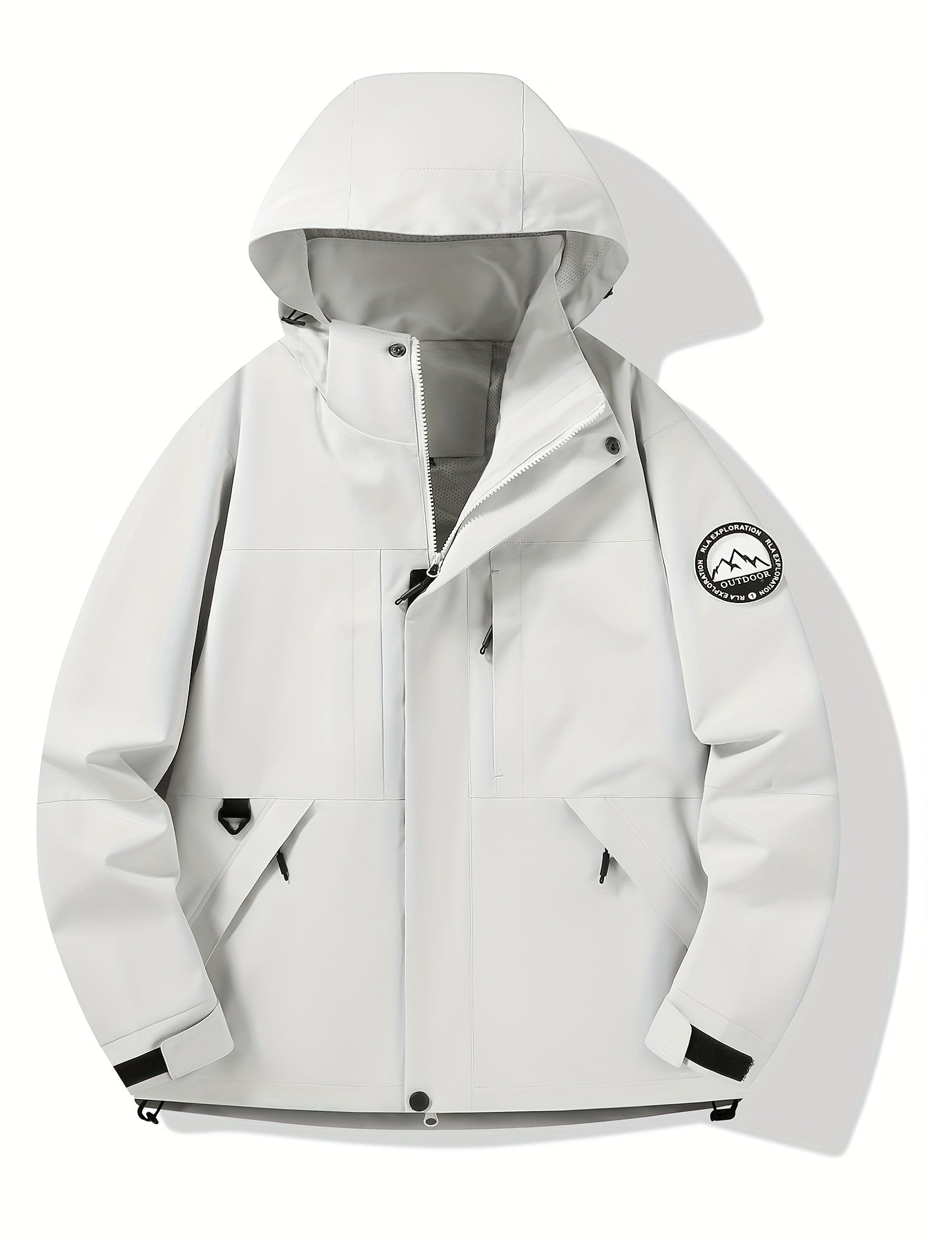 Kesixsty Women'S Windproof Jacket with Hood - Full-Zip Outdoor Coat, Non-Stretch Fabric